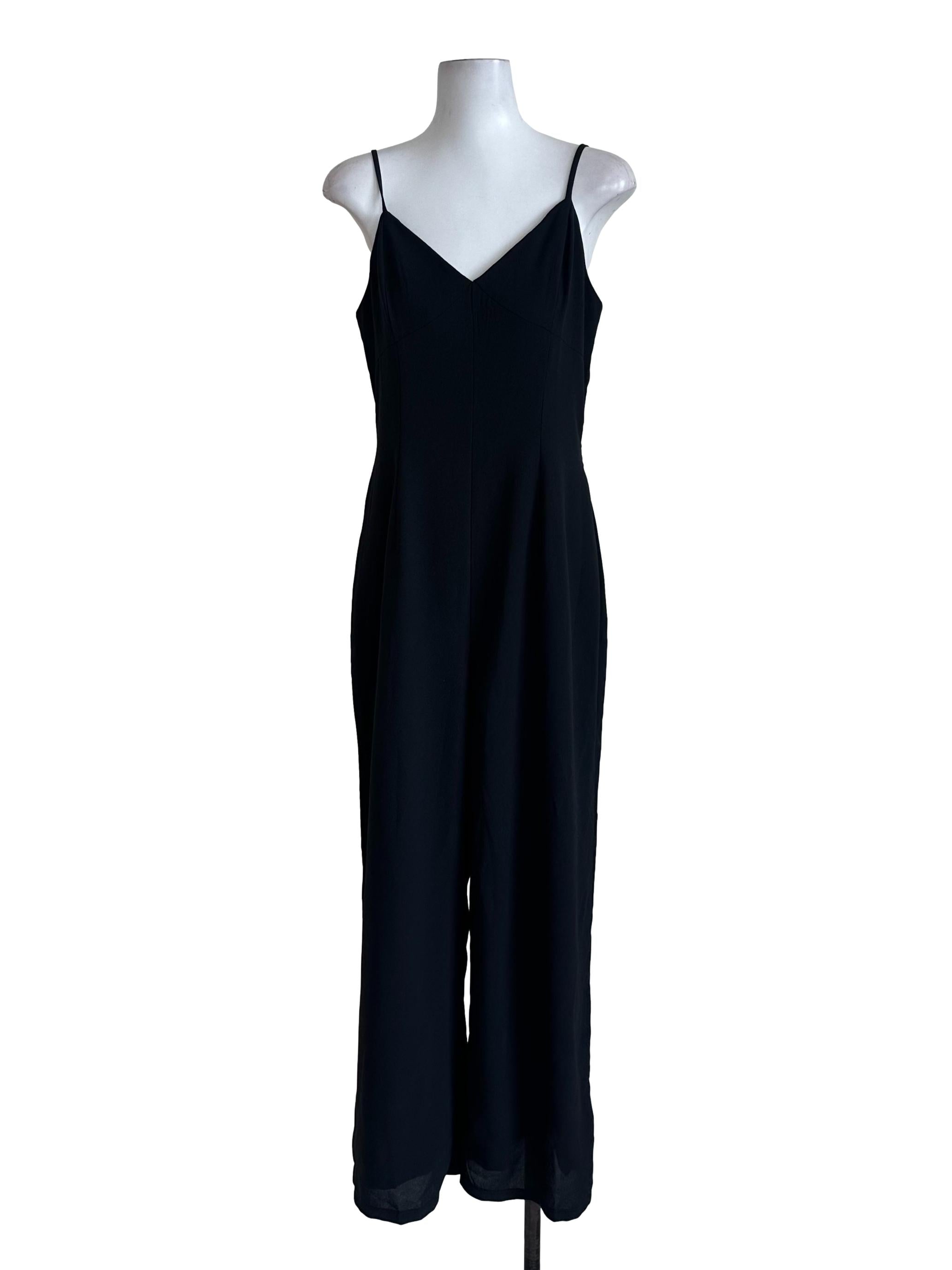 Onyx Black V Neck Sleeveless Jumpsuit