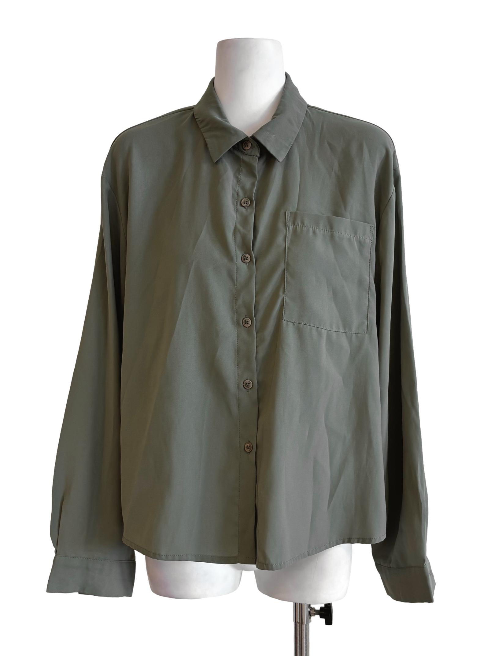 Moss Green Long Sleeve Buttoned Shirt TWL
