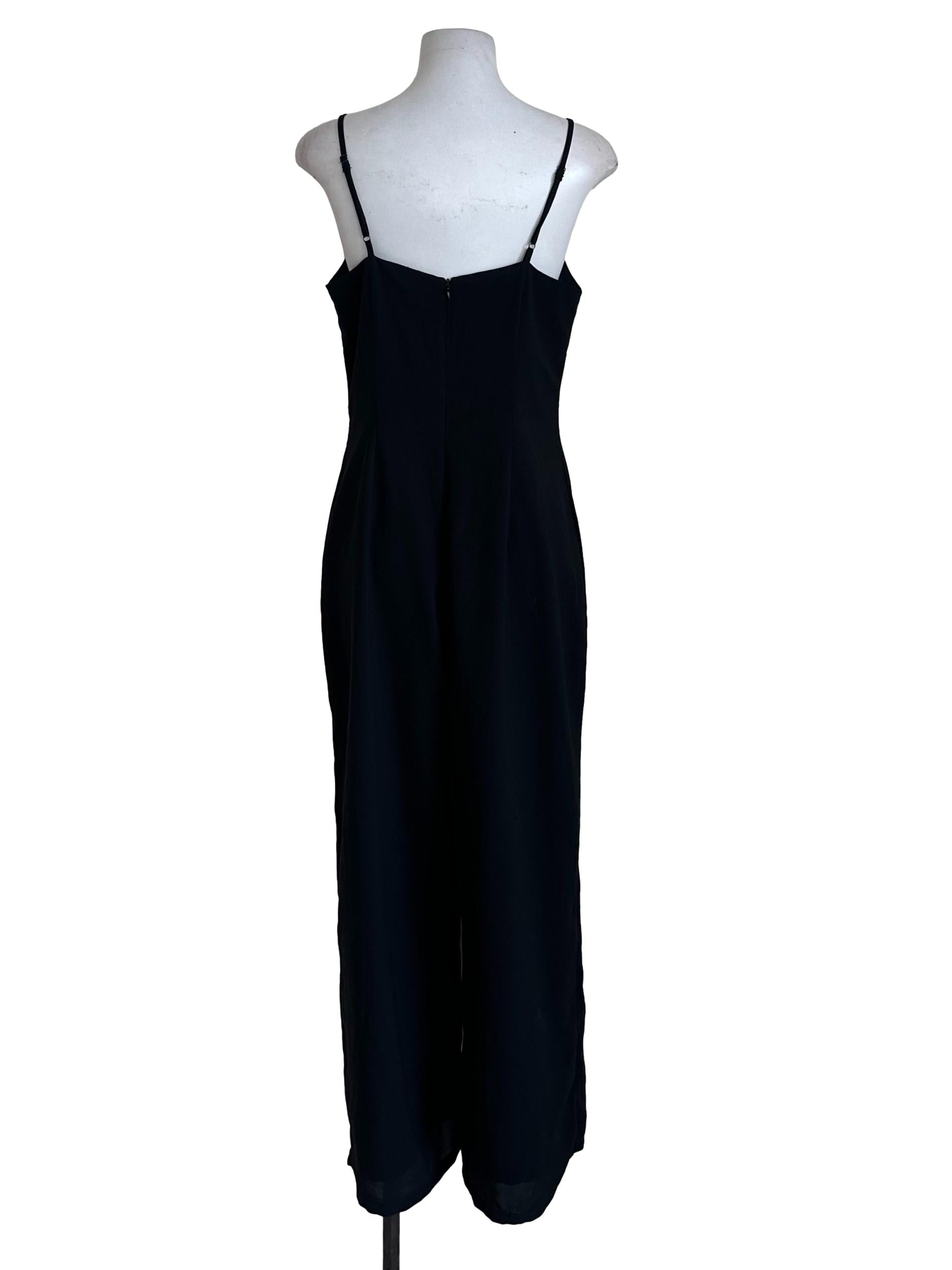 Onyx Black V Neck Sleeveless Jumpsuit