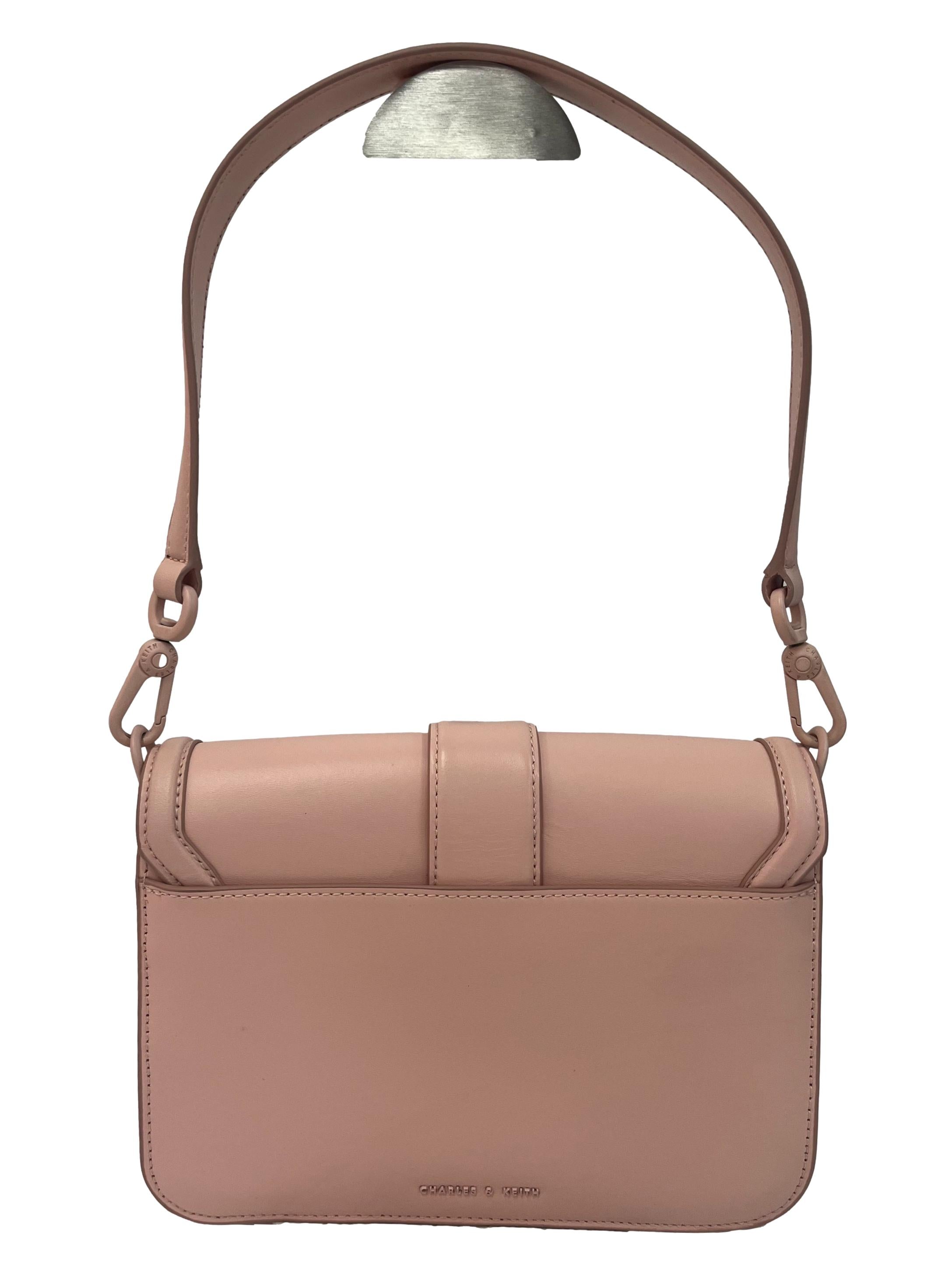 Light Pink Shoulder Bag With Changeable Straps