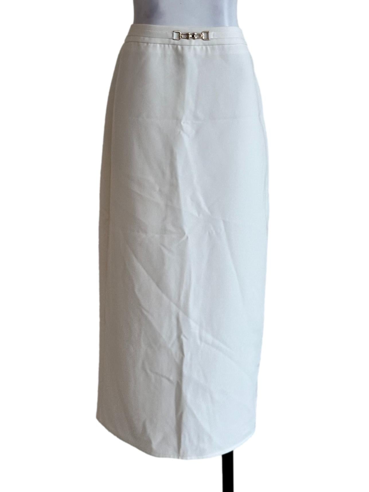 Daisy White Plain Skirt