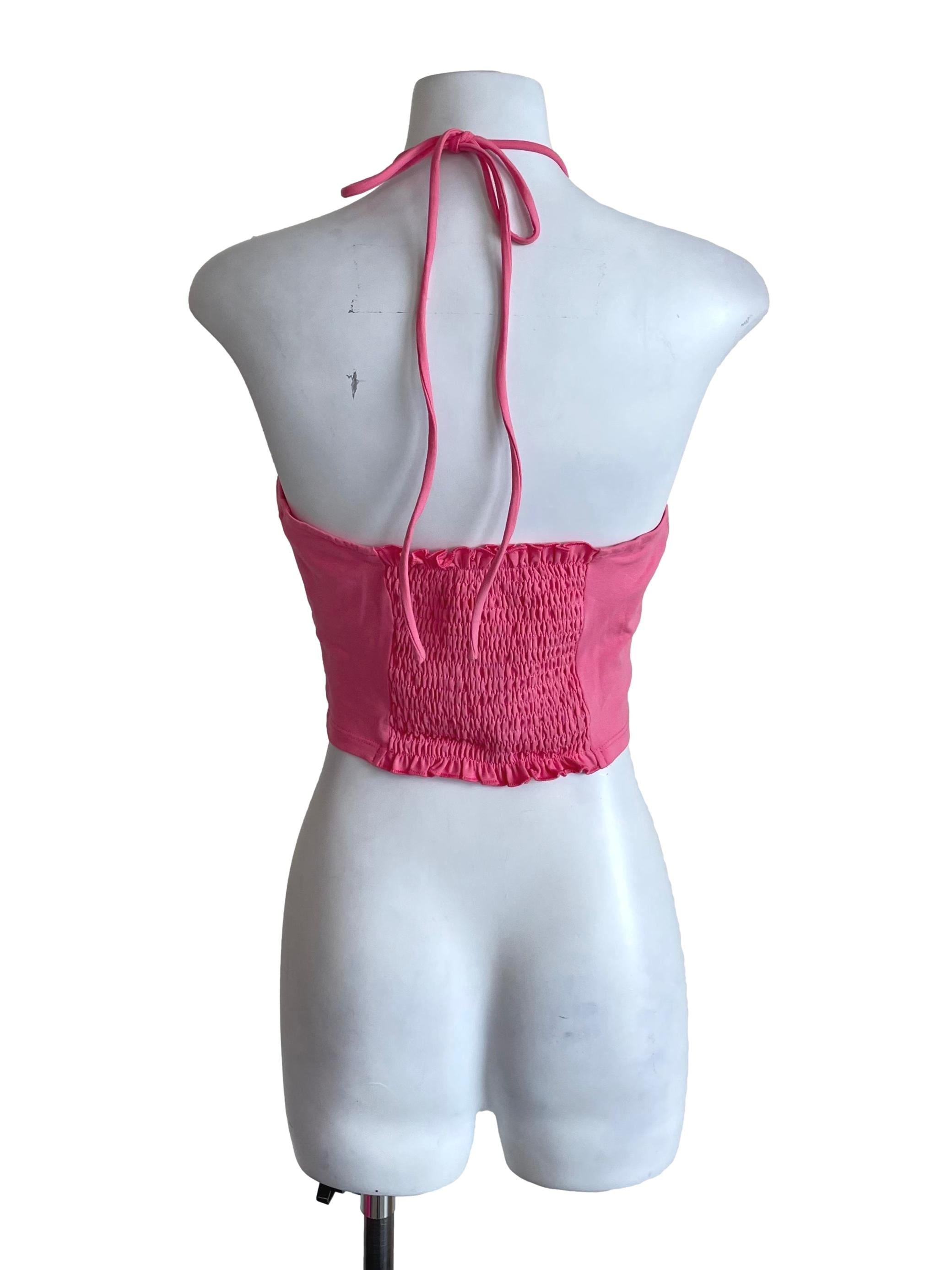 Candy Pink Halter Straps Tube Top