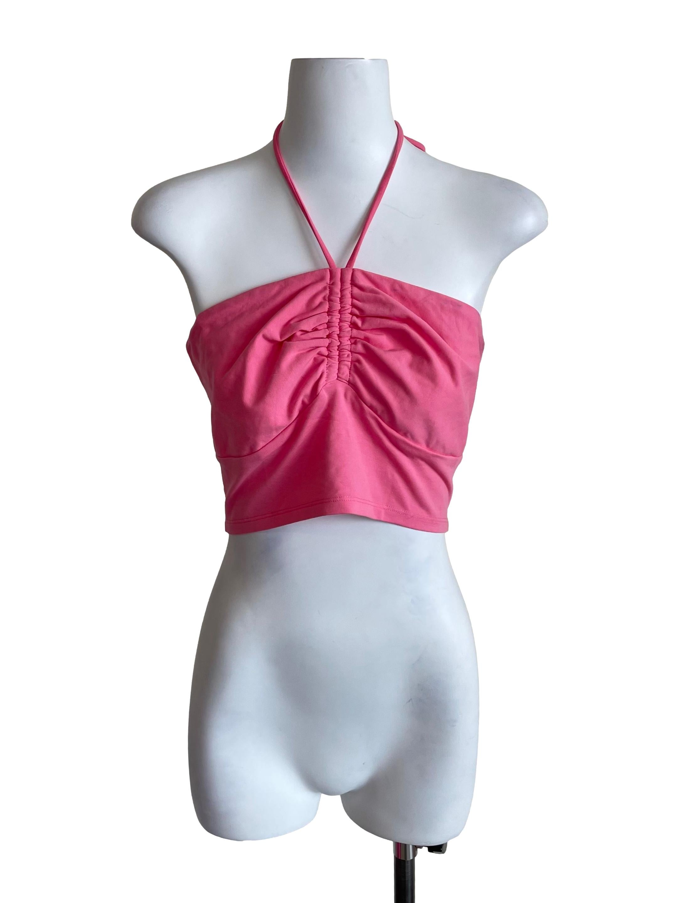 Candy Pink Halter Straps Tube Top