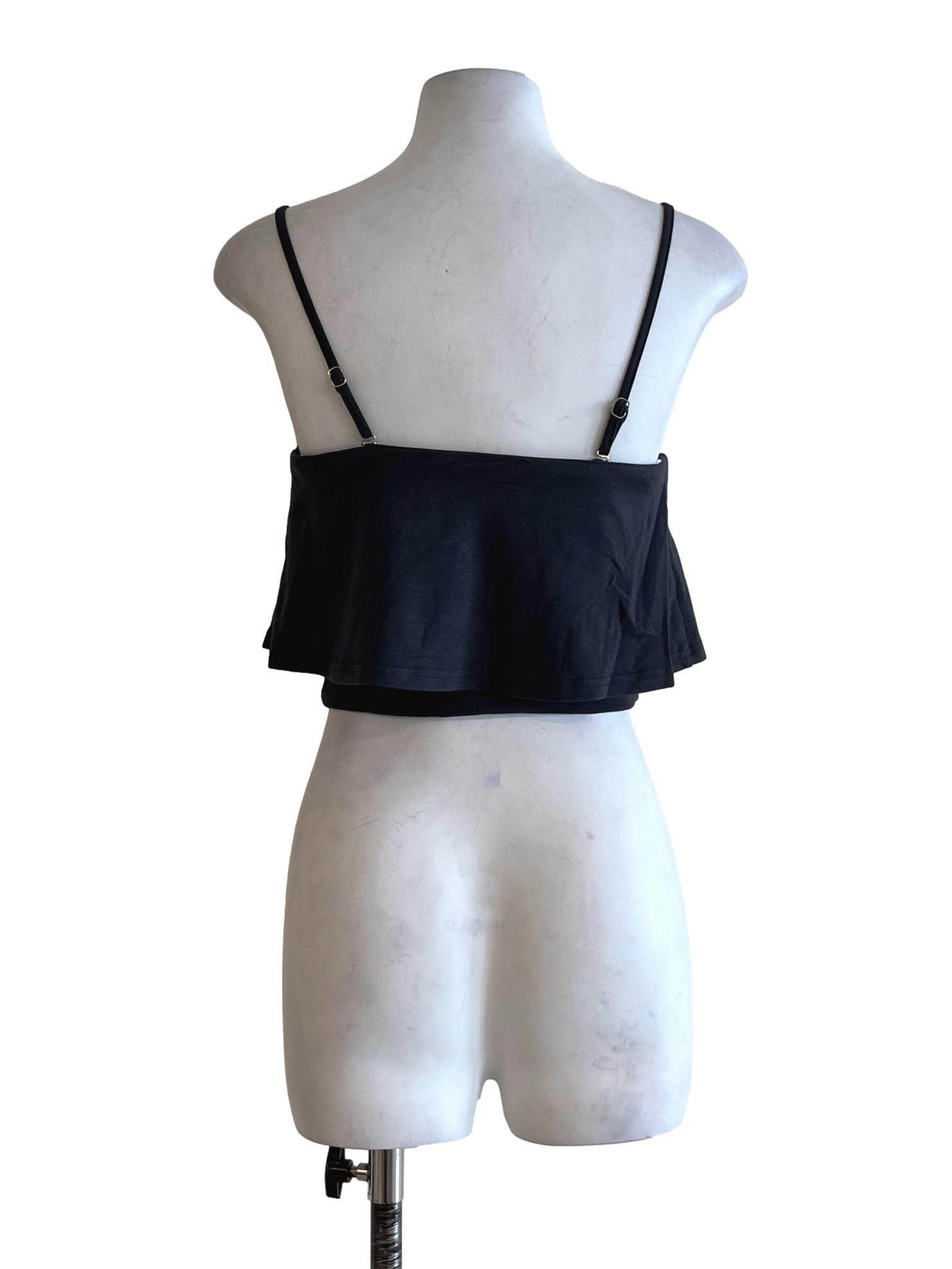 Dark Grey Spaghetti Strap Cropped Top
