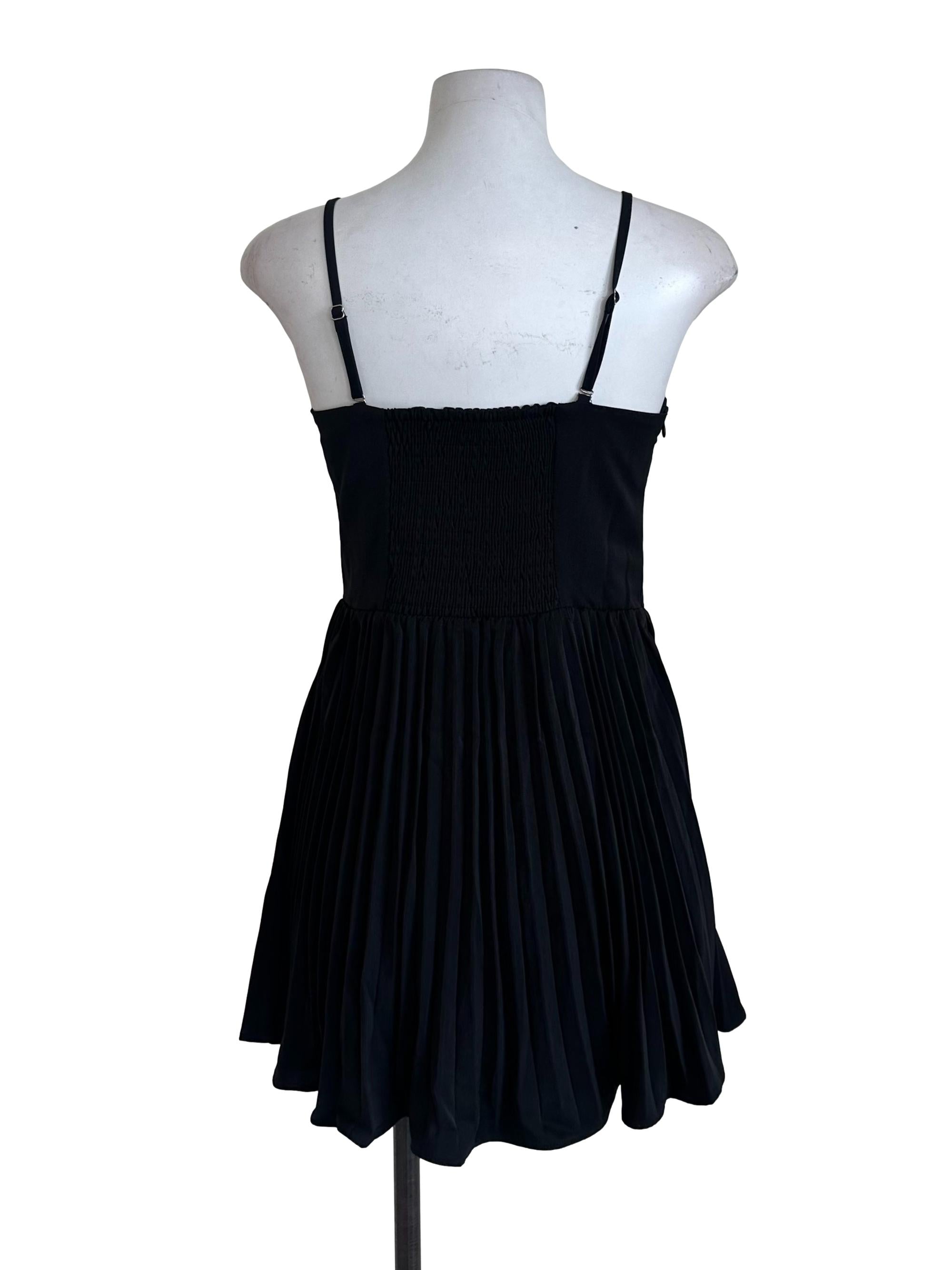 Raven Black Sweetheart Pleated Dress