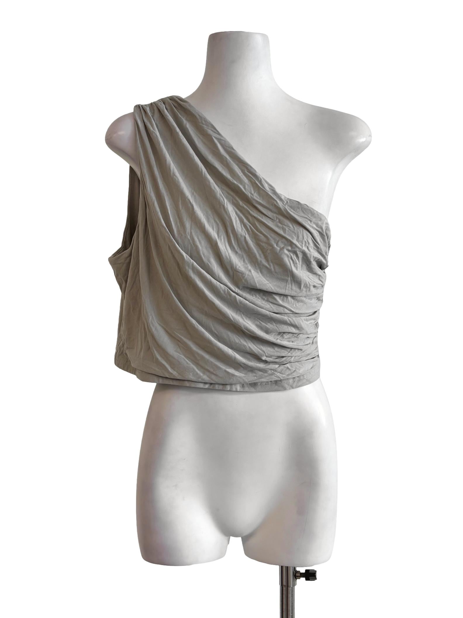 Silver Grey One Shoulder Top TTR