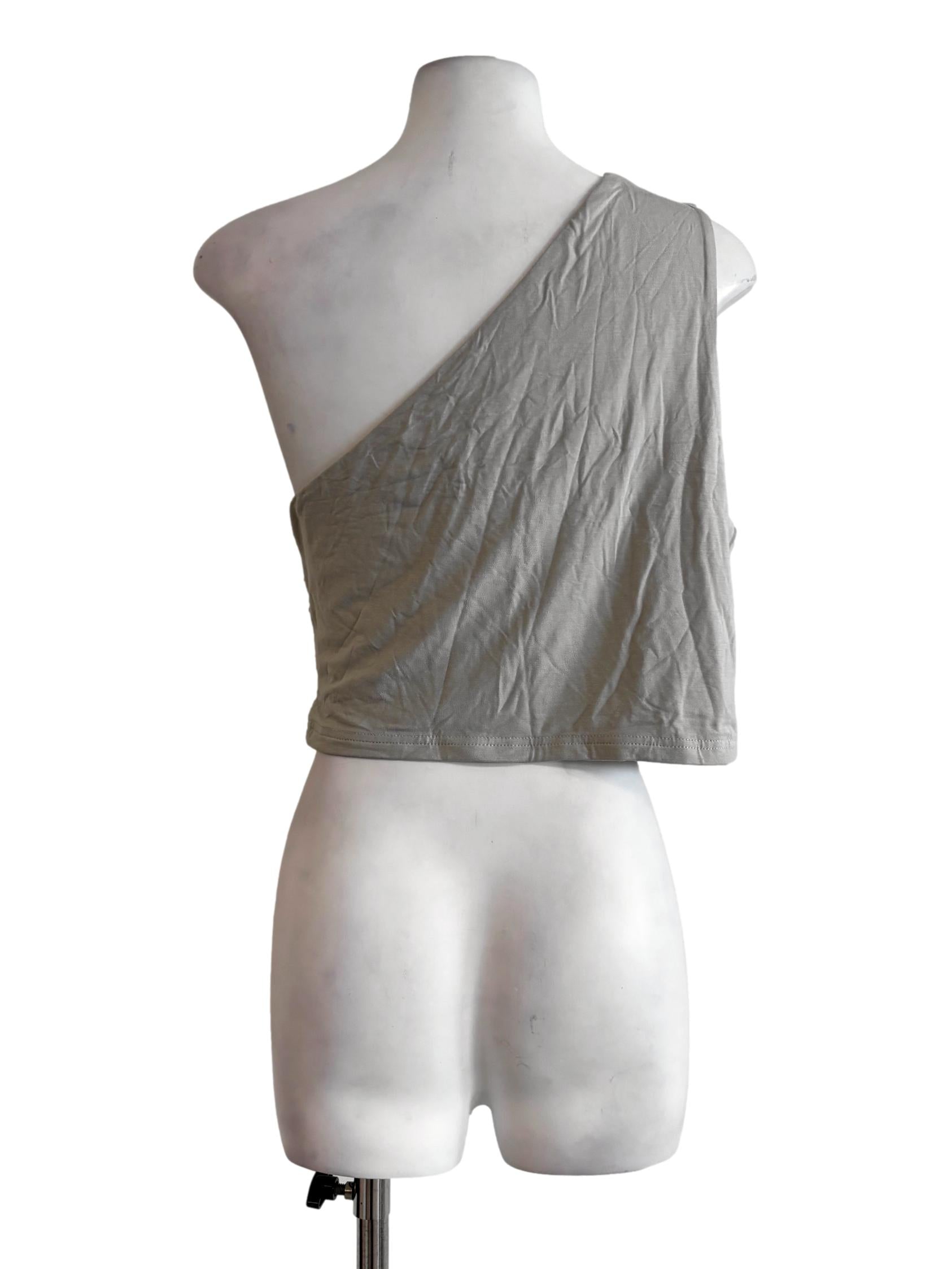 Silver Grey One Shoulder Top TTR