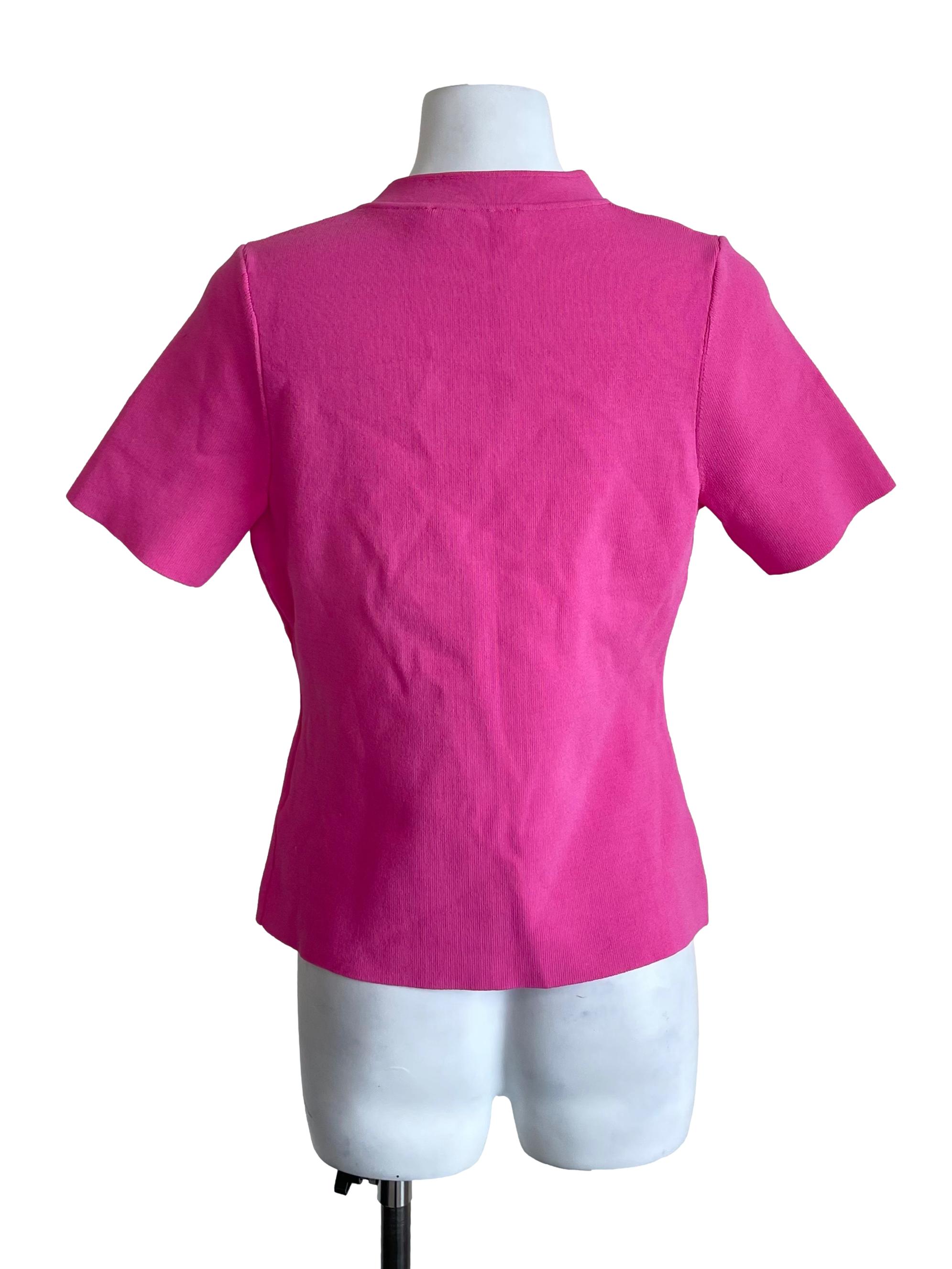 Fuschia Mandarin Knit Top