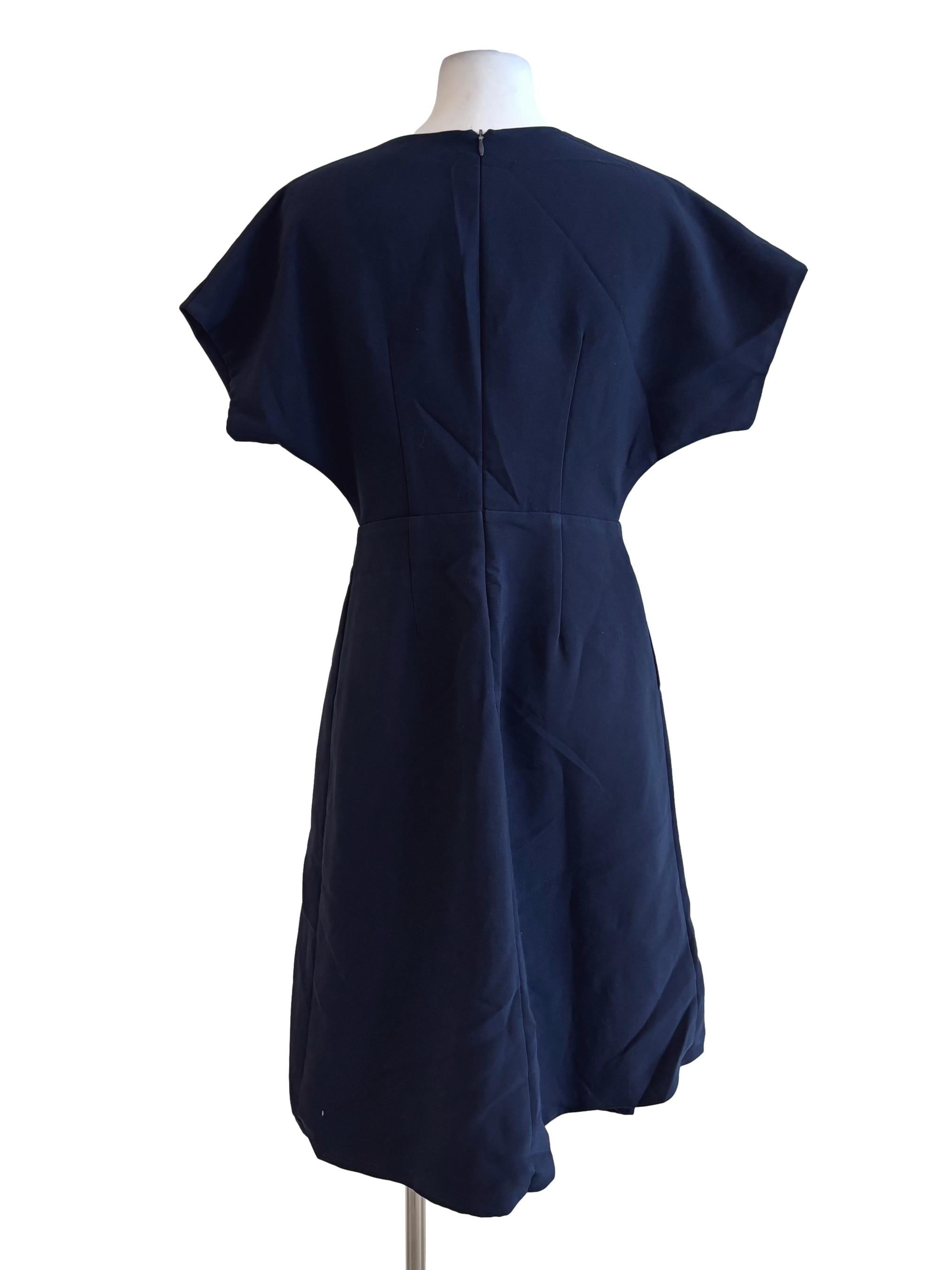 Navy Blue Kimono Sleeve A-Line Dress LB
