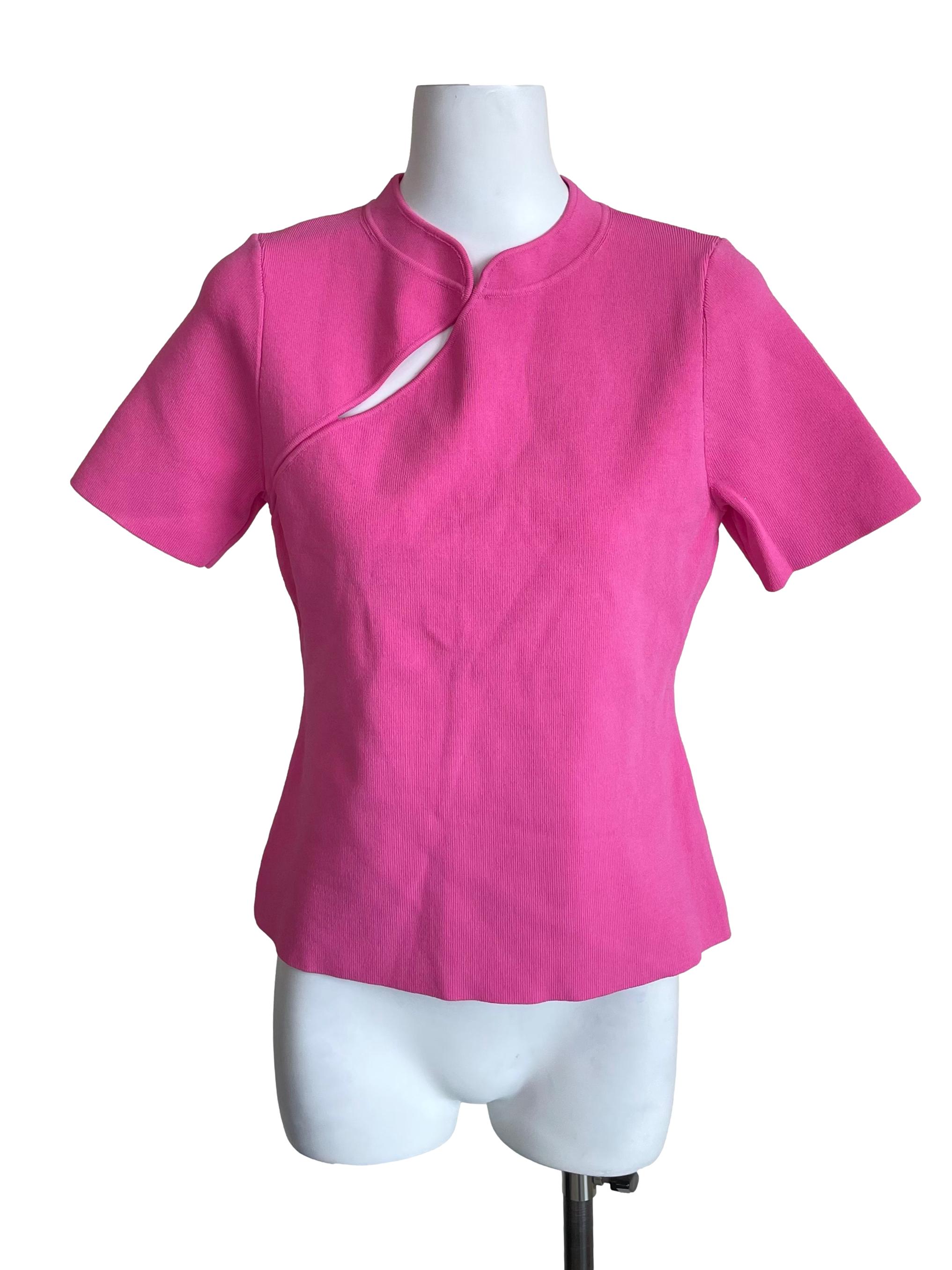 Fuschia Mandarin Knit Top