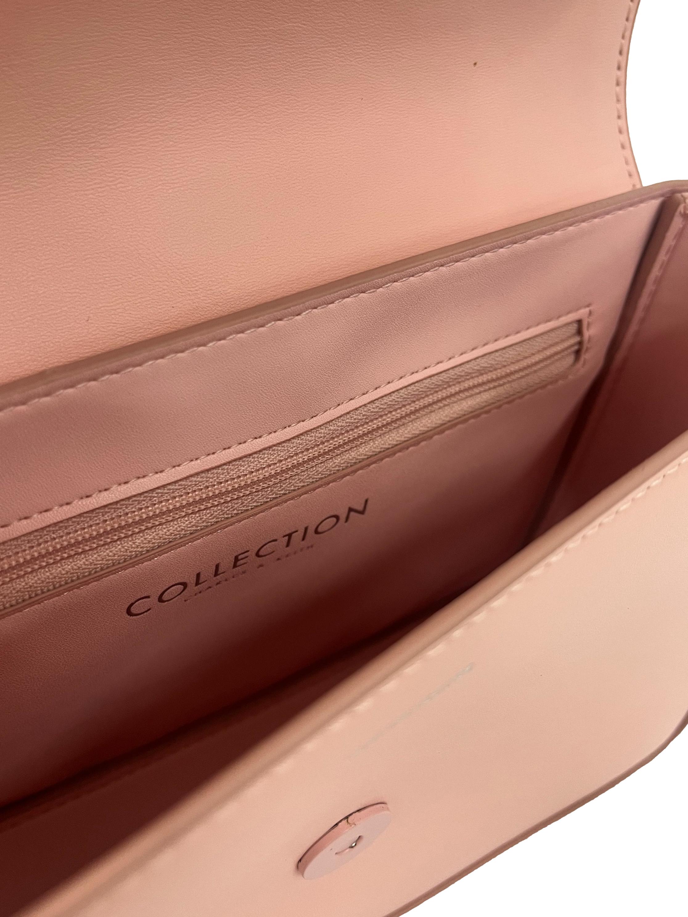 Light Pink Shoulder Bag With Changeable Straps