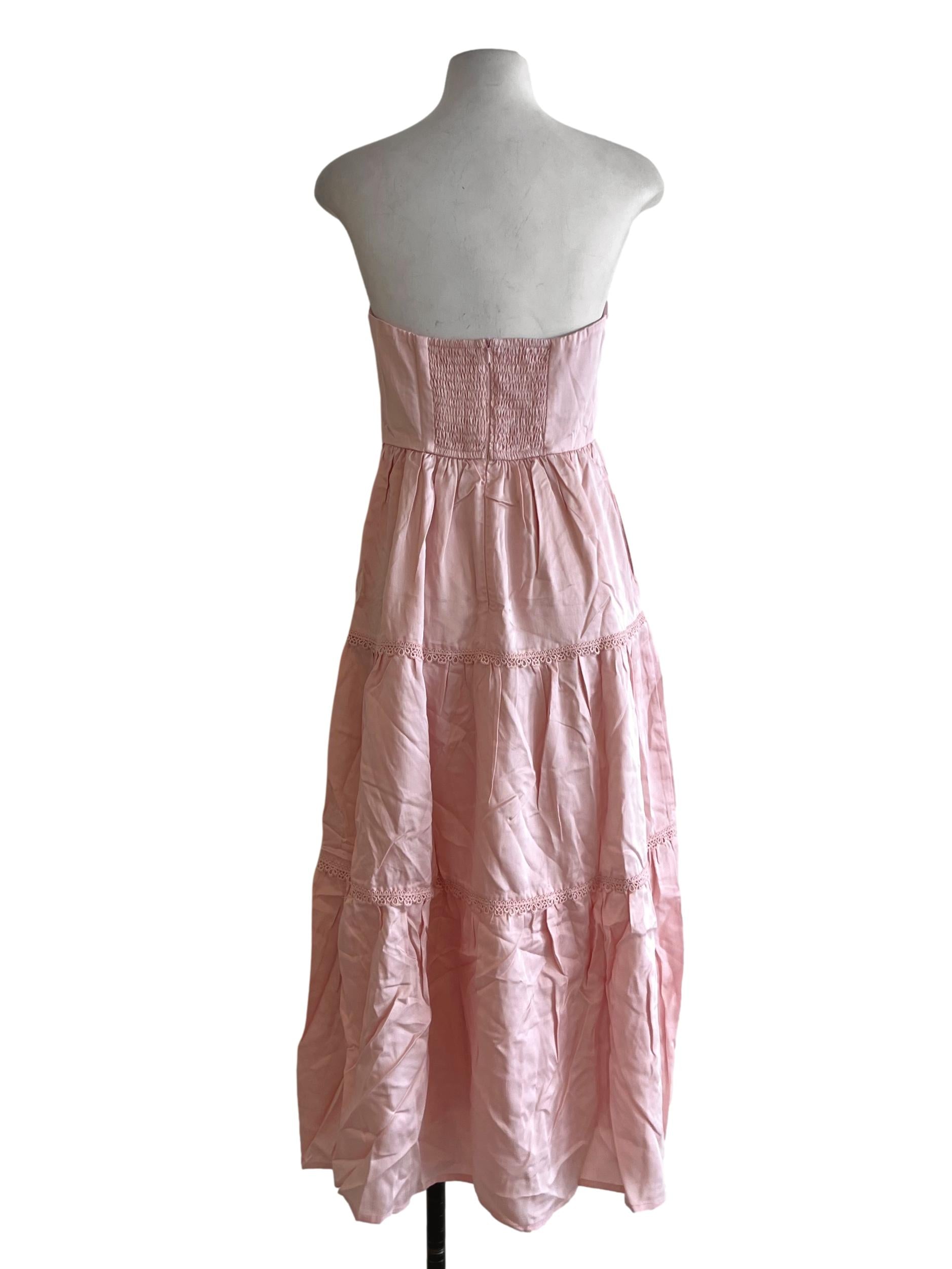 Blush Pink Strapless A-Line Dress