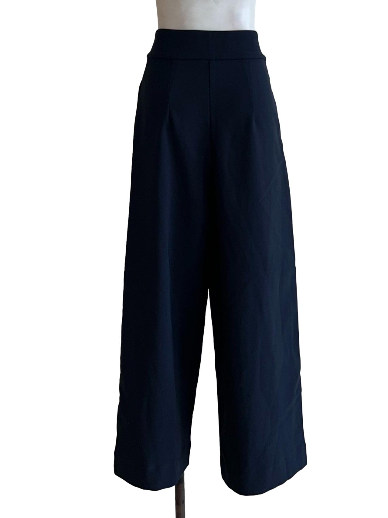 Blue Navy Wide-Leg Pants