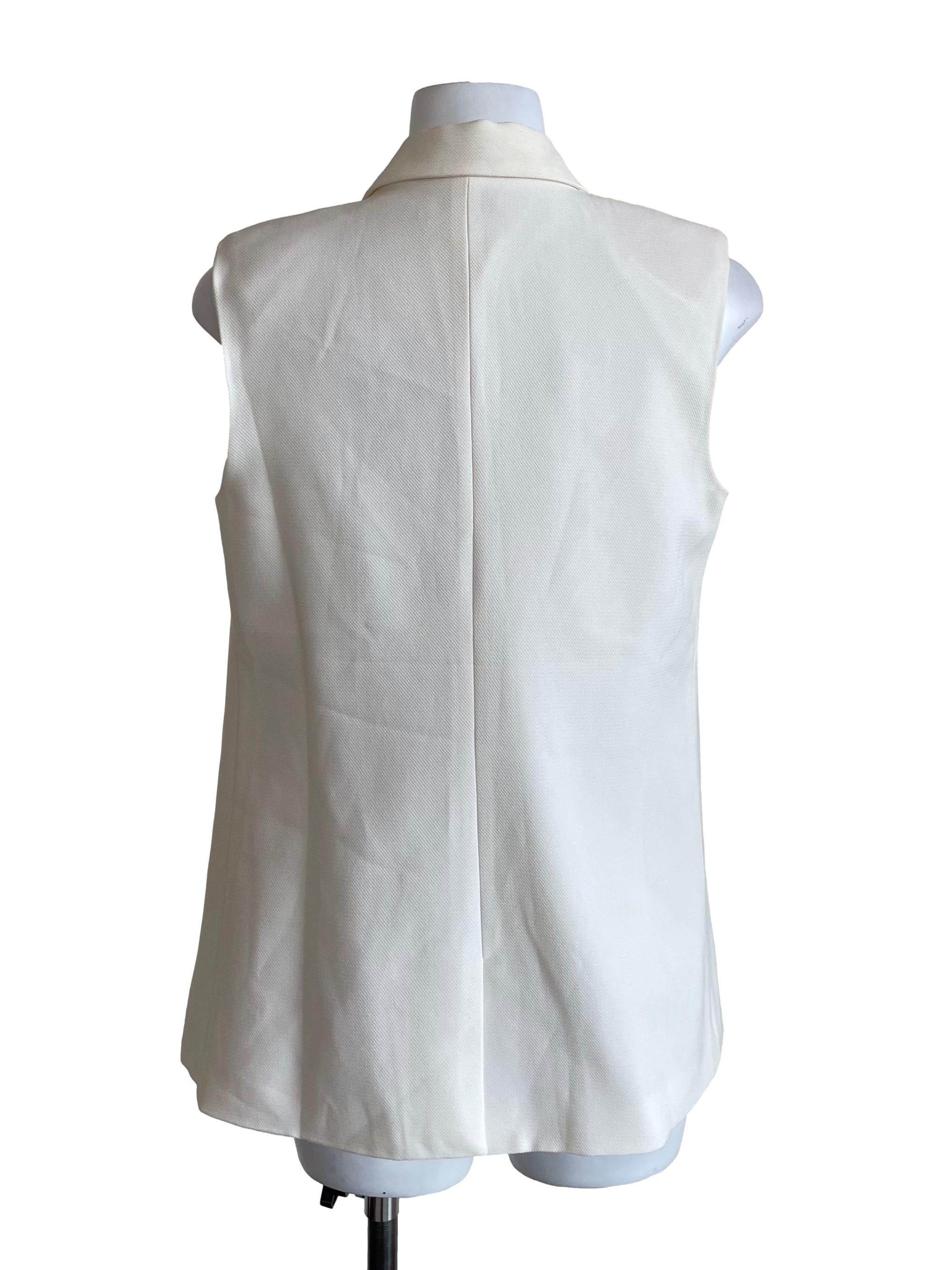 White Open Front  Suit Vest