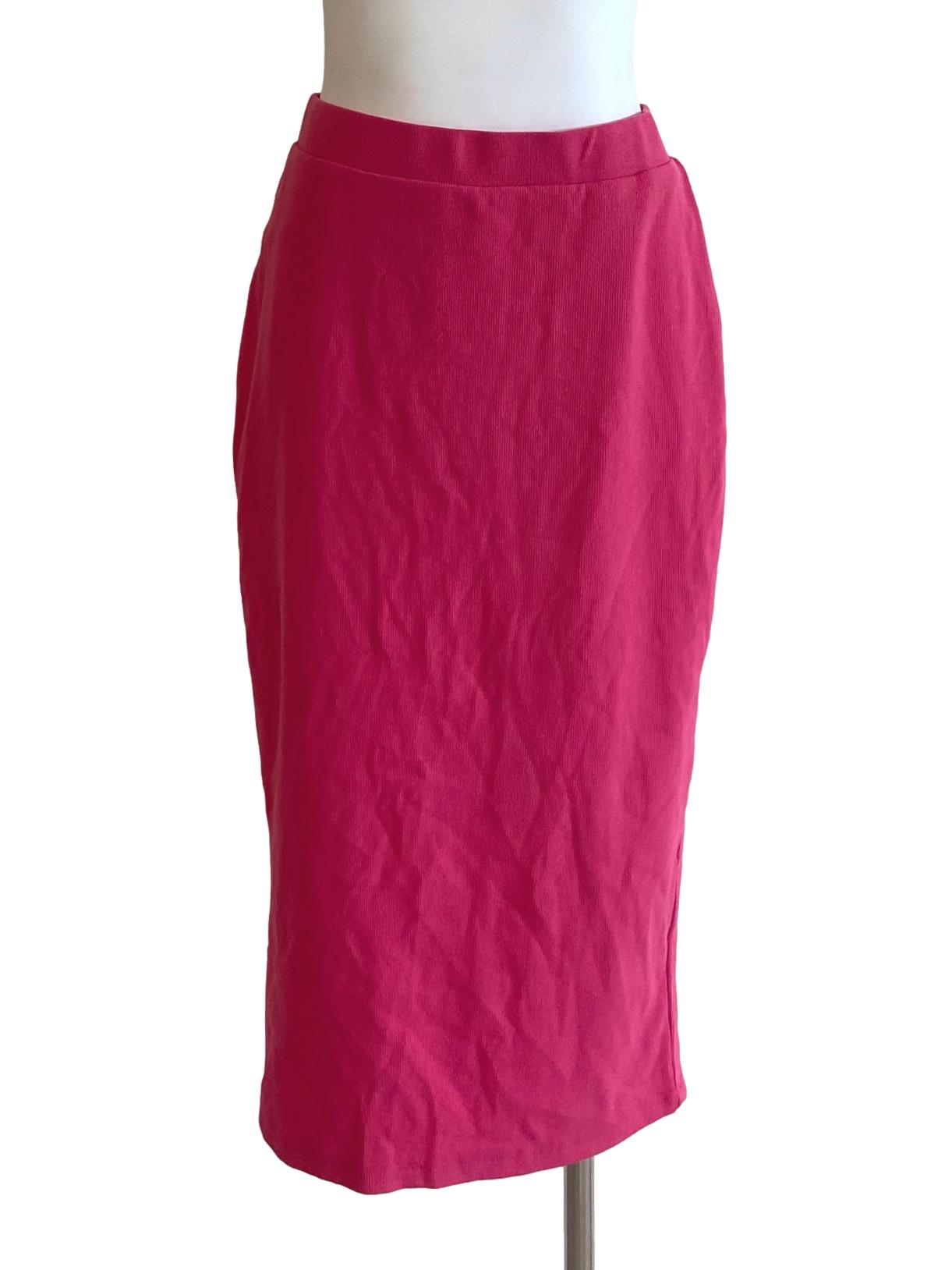 Hot Pink Stripe Slit Skirts