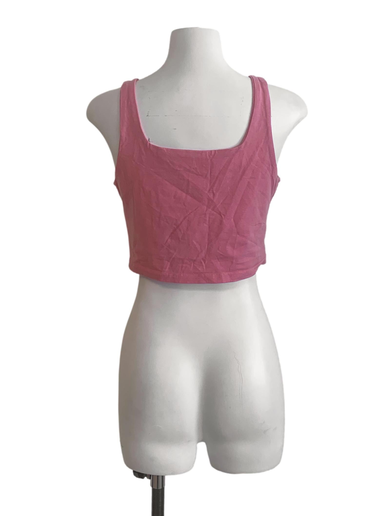 Rose Pink Square Neck Top TTR
