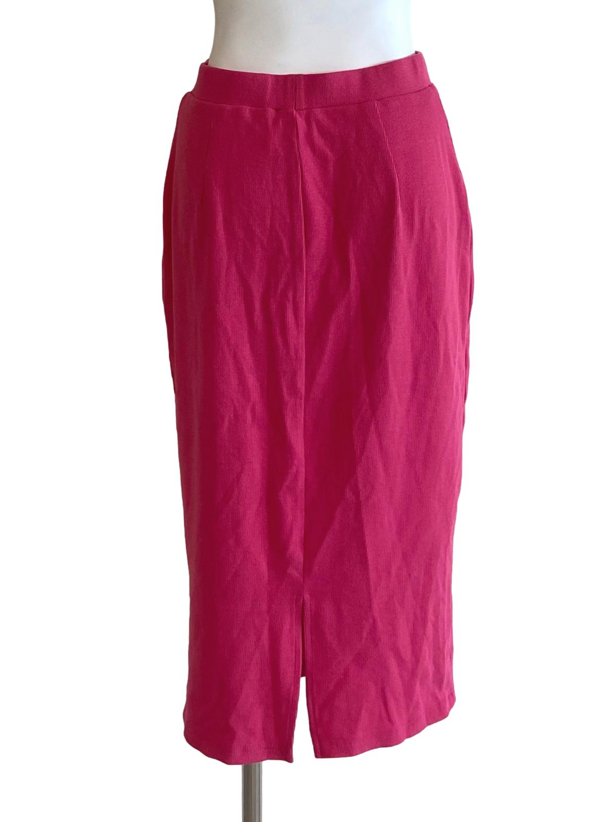 Hot Pink Stripe Slit Skirts