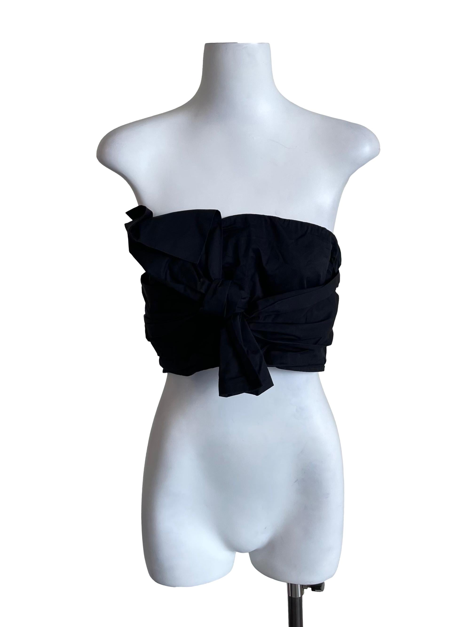 Black Tie Bow Strapless Tube Top