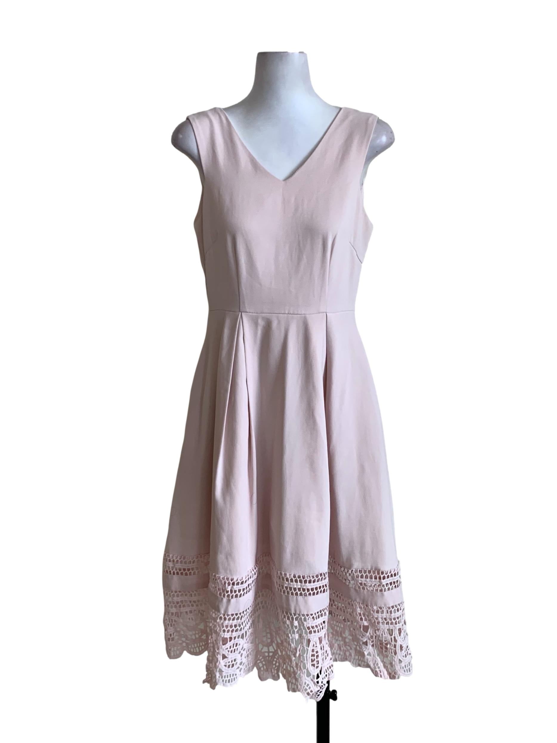 Blush Pink V-Neckline A-Line Dress