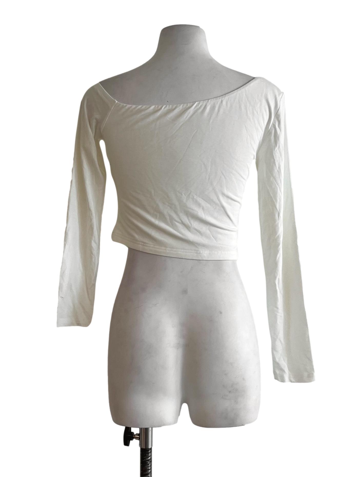 White Sabrina Neckline Blouse