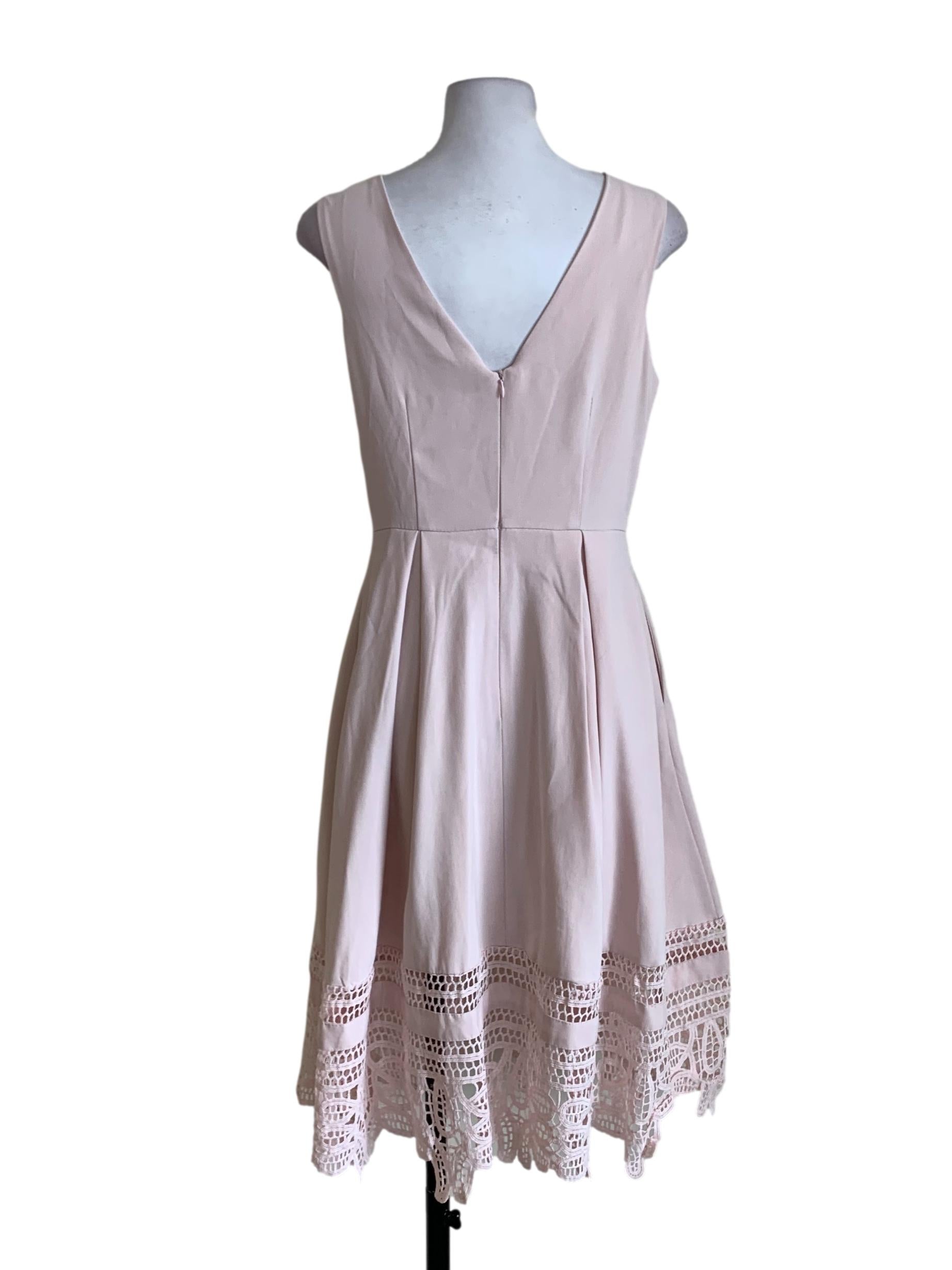 Blush Pink V-Neckline A-Line Dress
