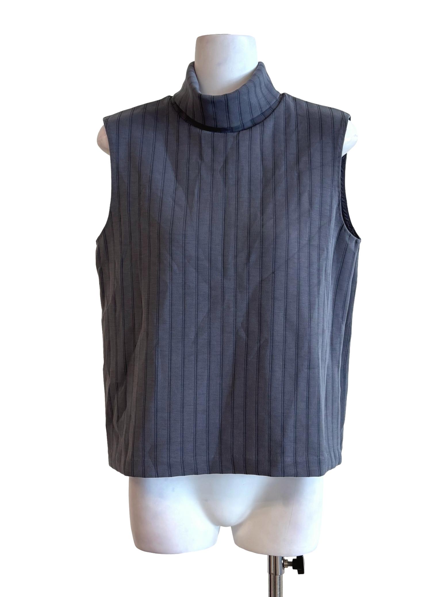 Aegean Blue Sleeveless Turtleneck Top