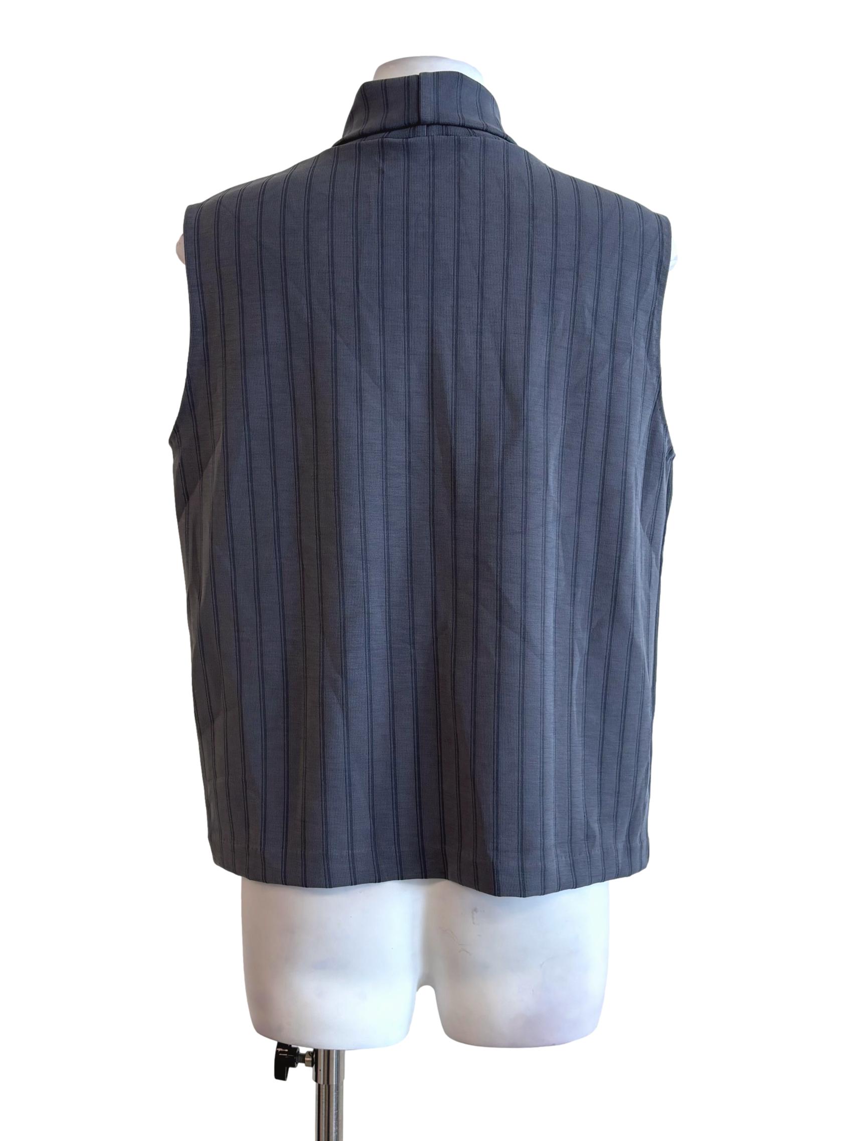 Aegean Blue Sleeveless Turtleneck Top