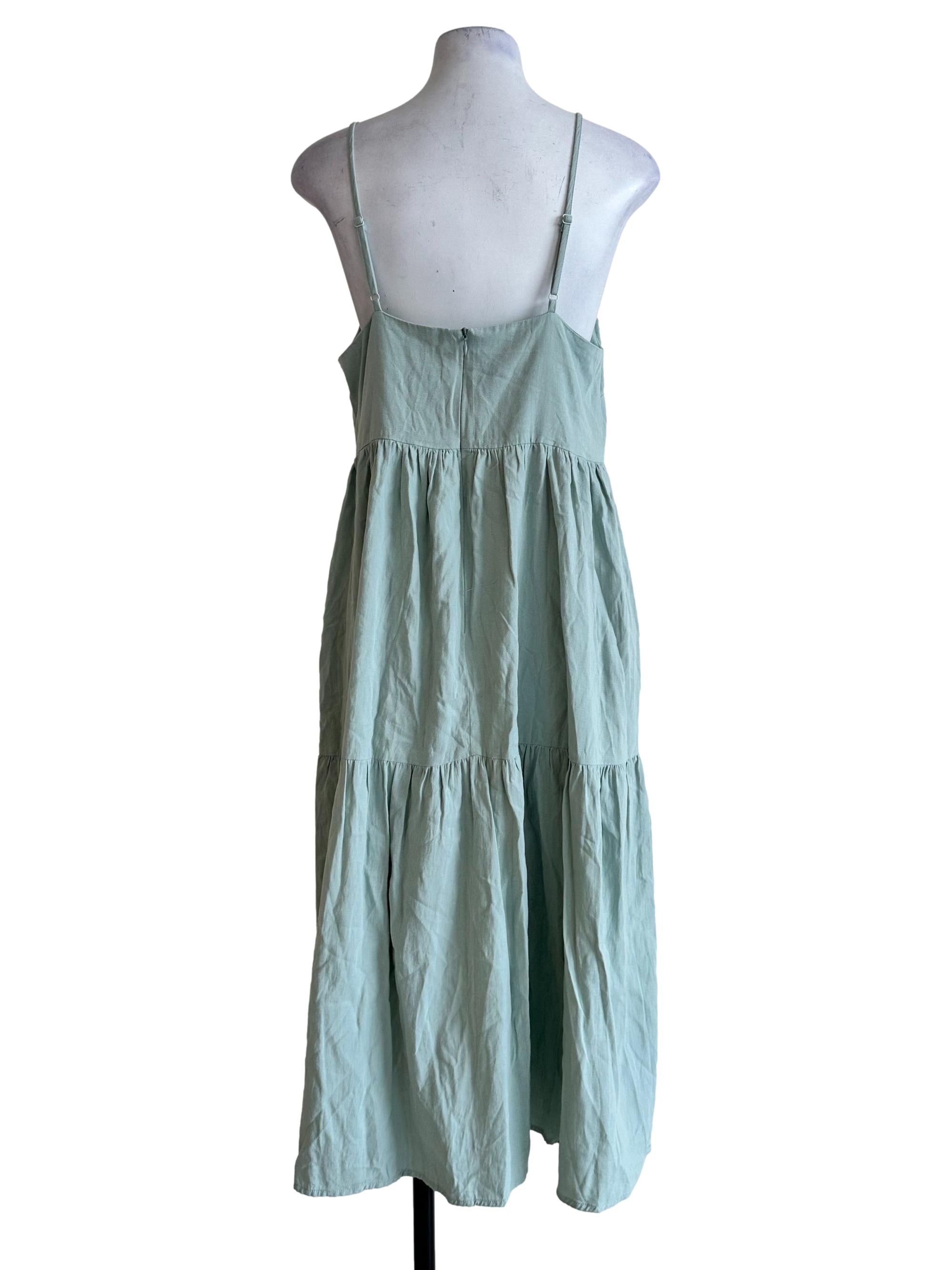 Olive Green Sleeveless Midi Dress