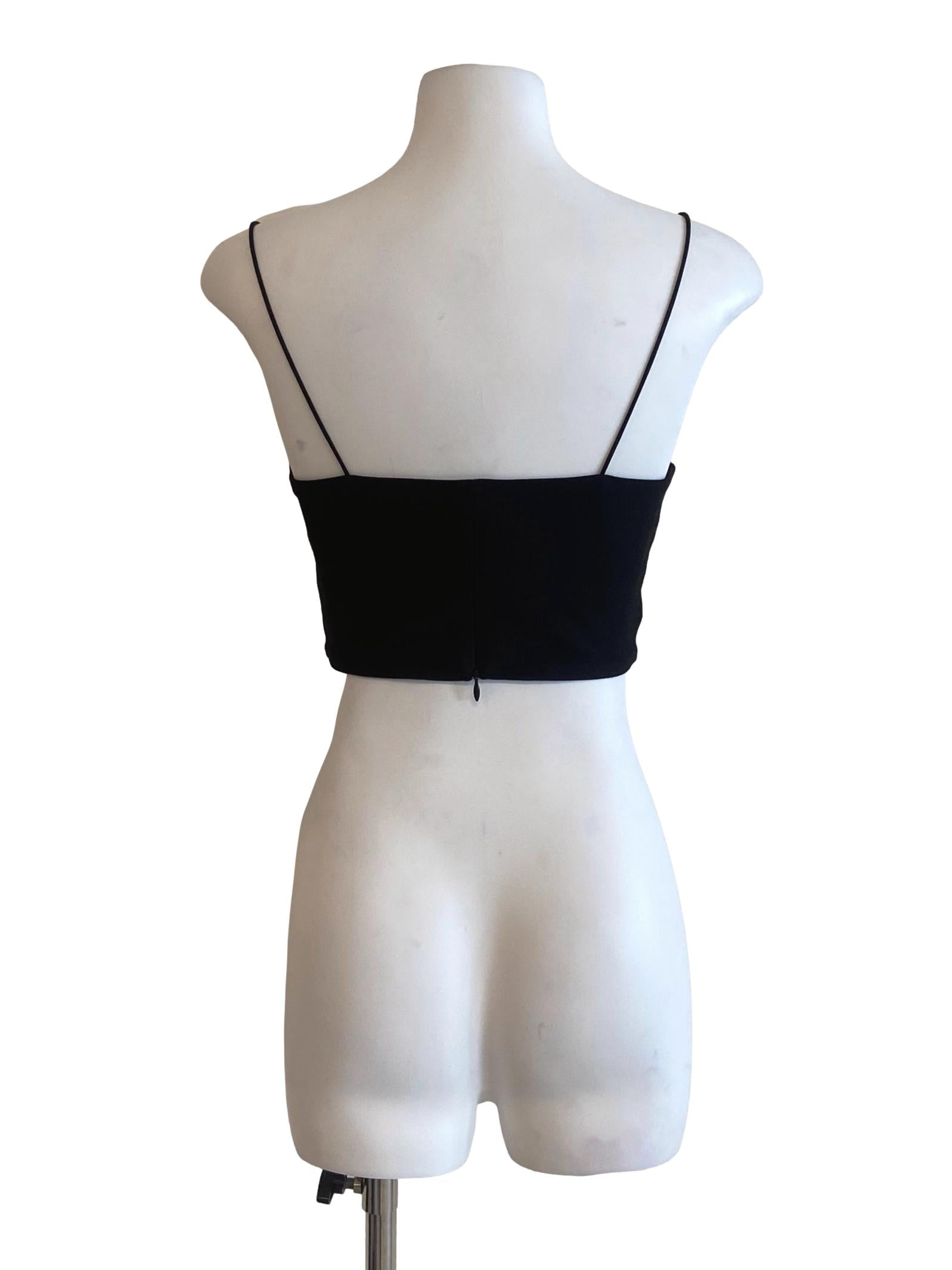 Black Spaghetti Straps Crop Top
