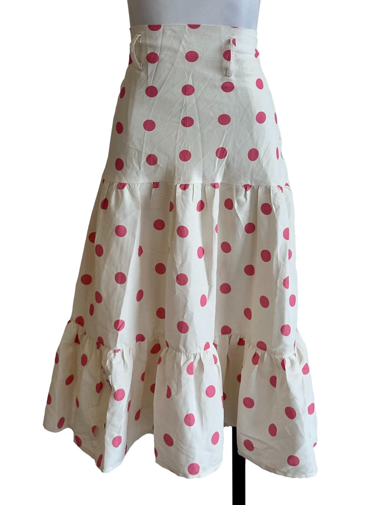 Cream White Polka Dot Skirt