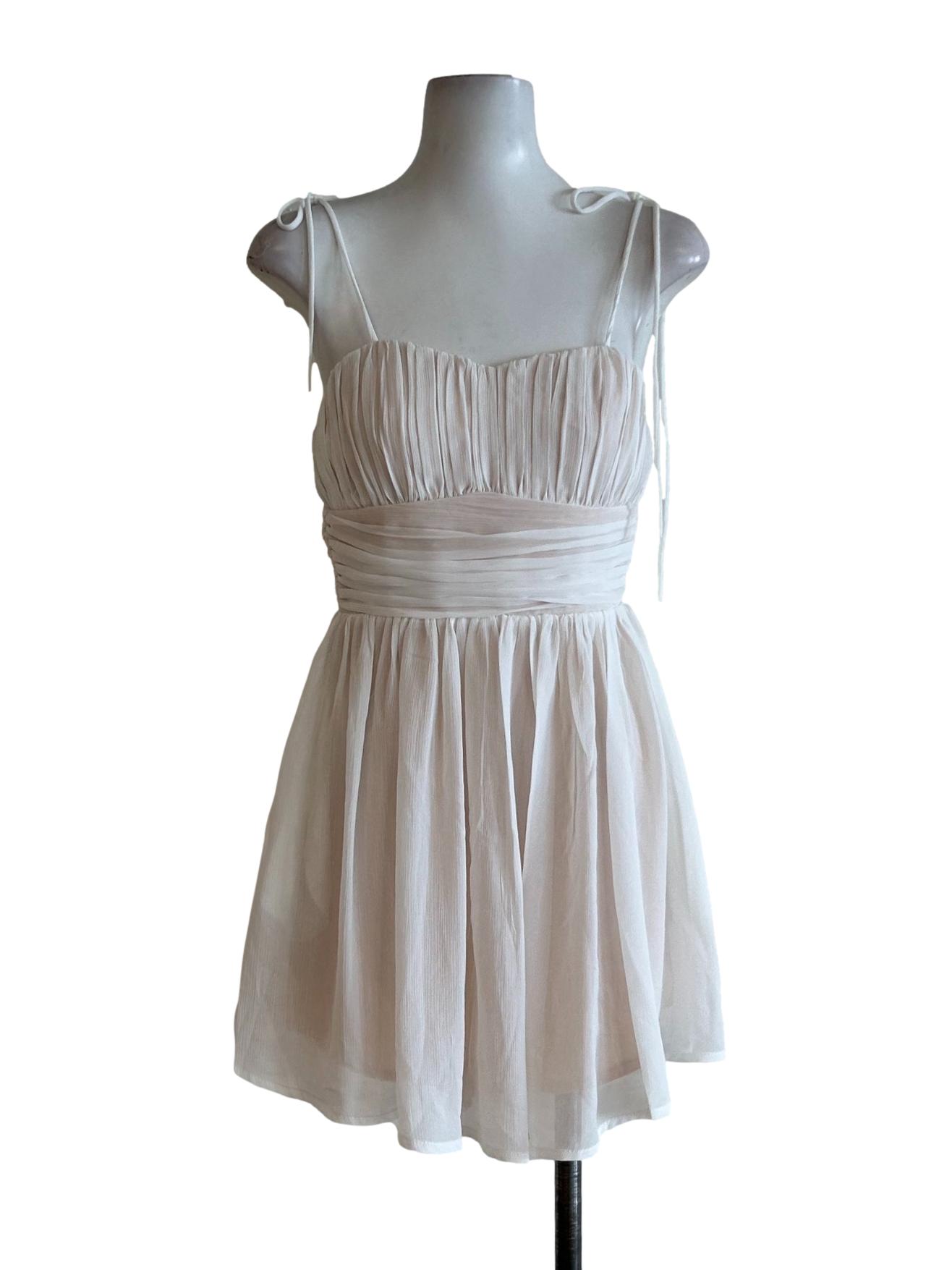 White Flowy Chiffon Dress