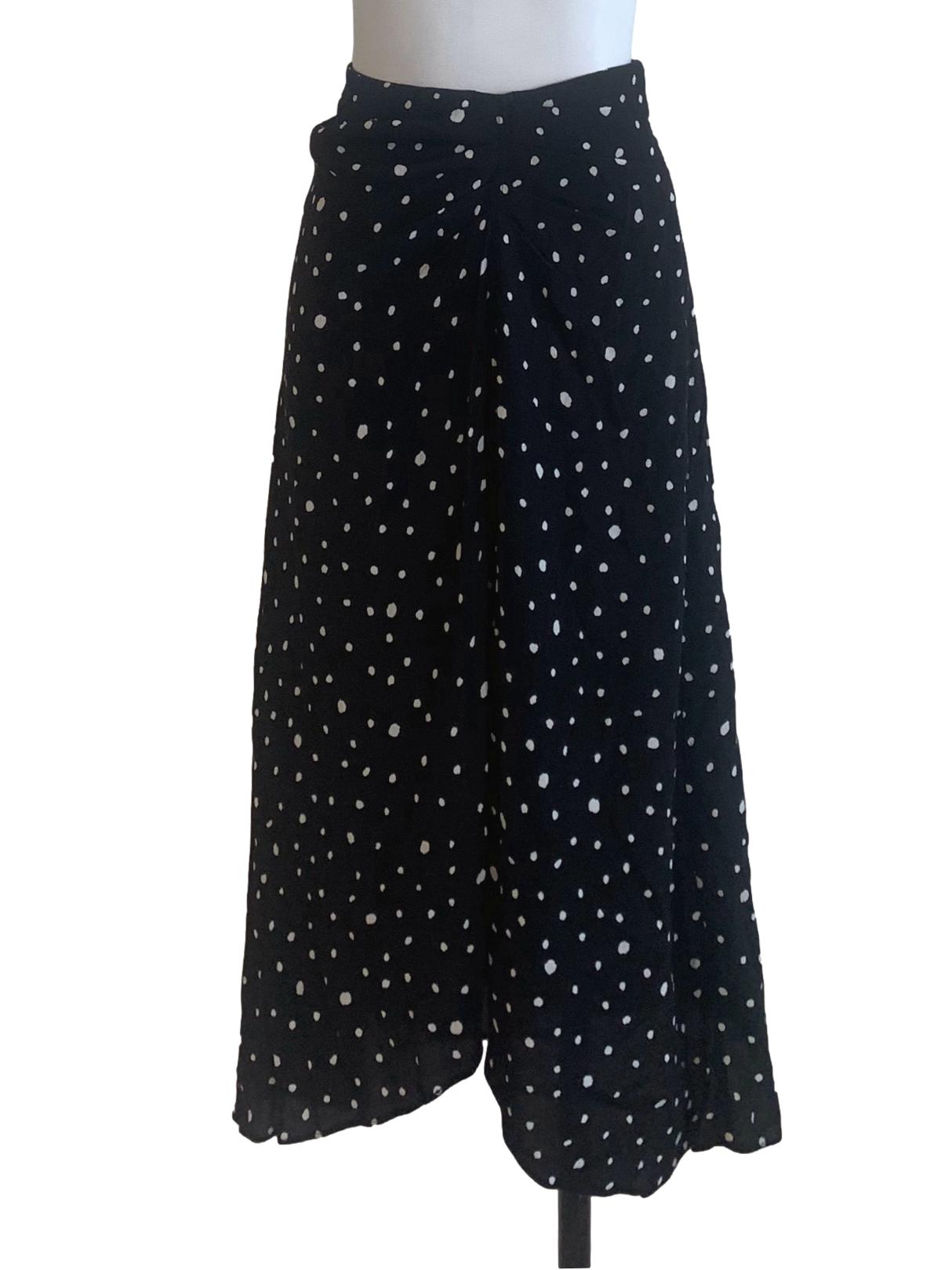 Black Polka Dot A-Line Skirt