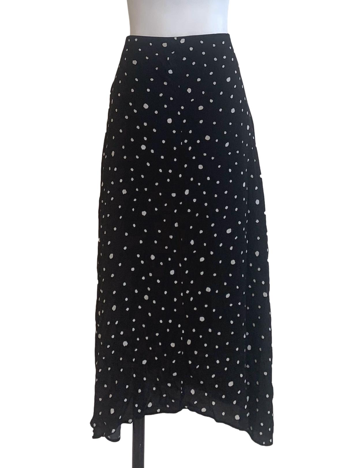 Black Polka Dot A-Line Skirt