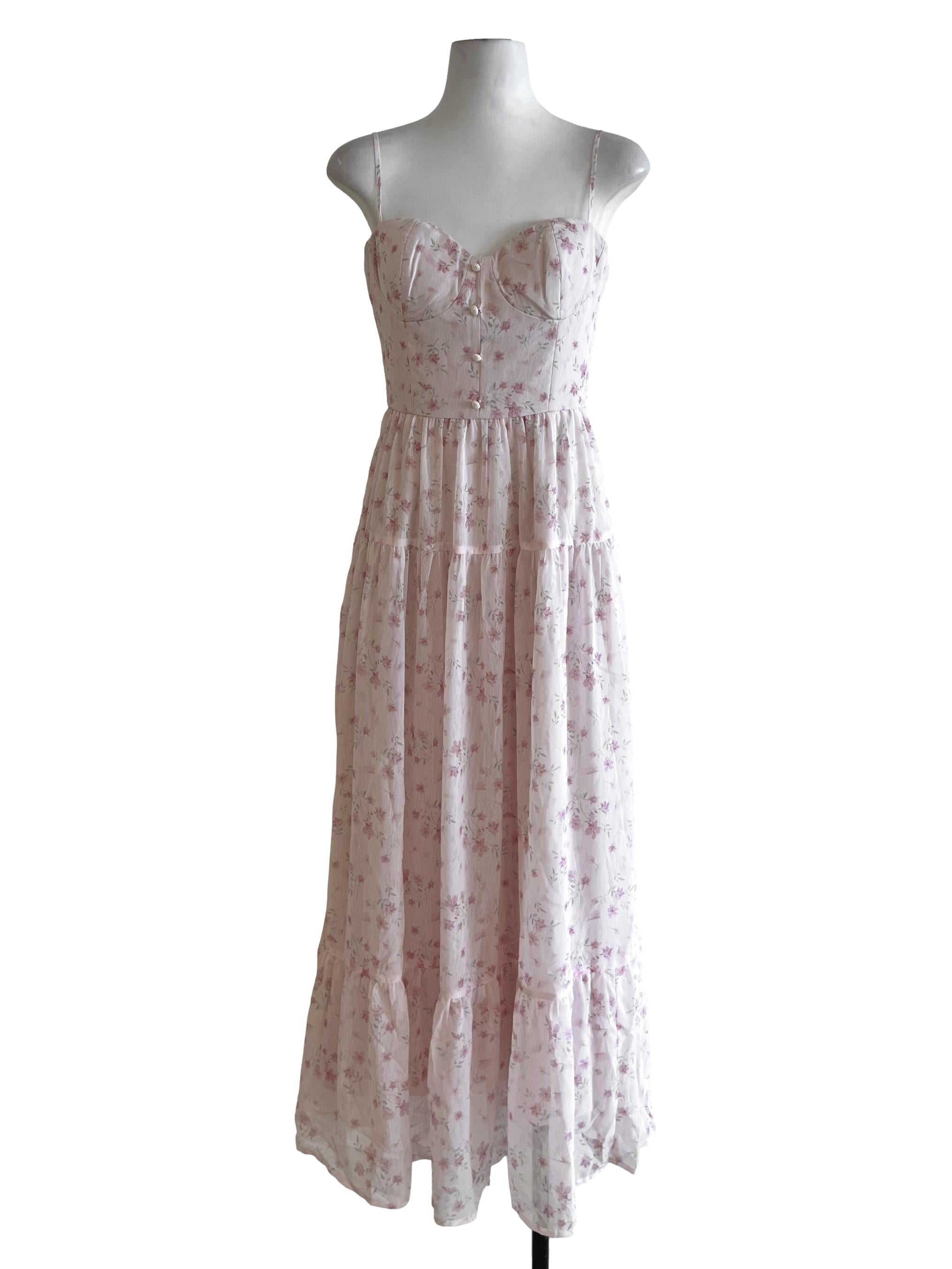 Lemonade Pink Floral Empire Dress