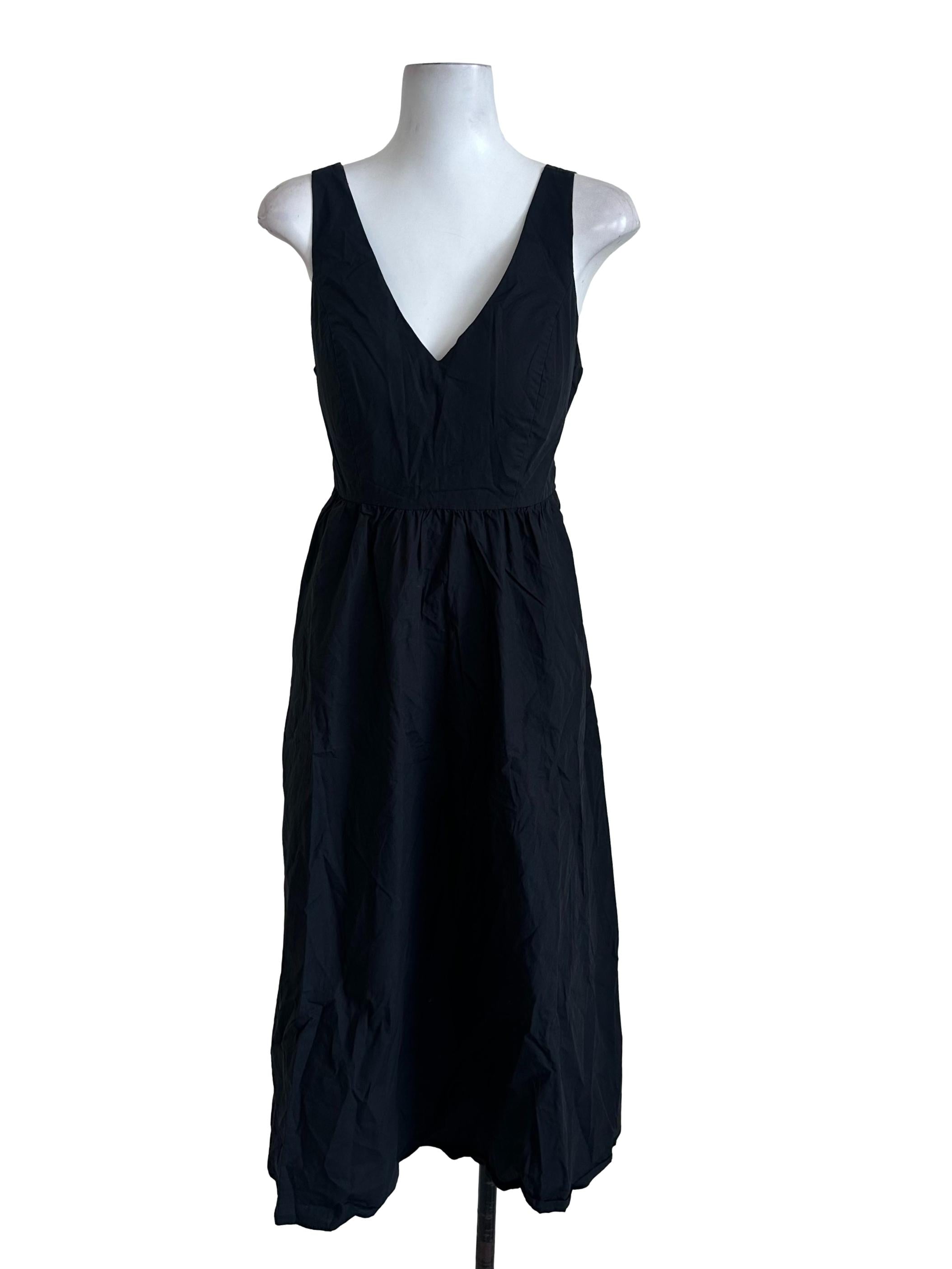 Charcoal Black V Neck Strap Dress