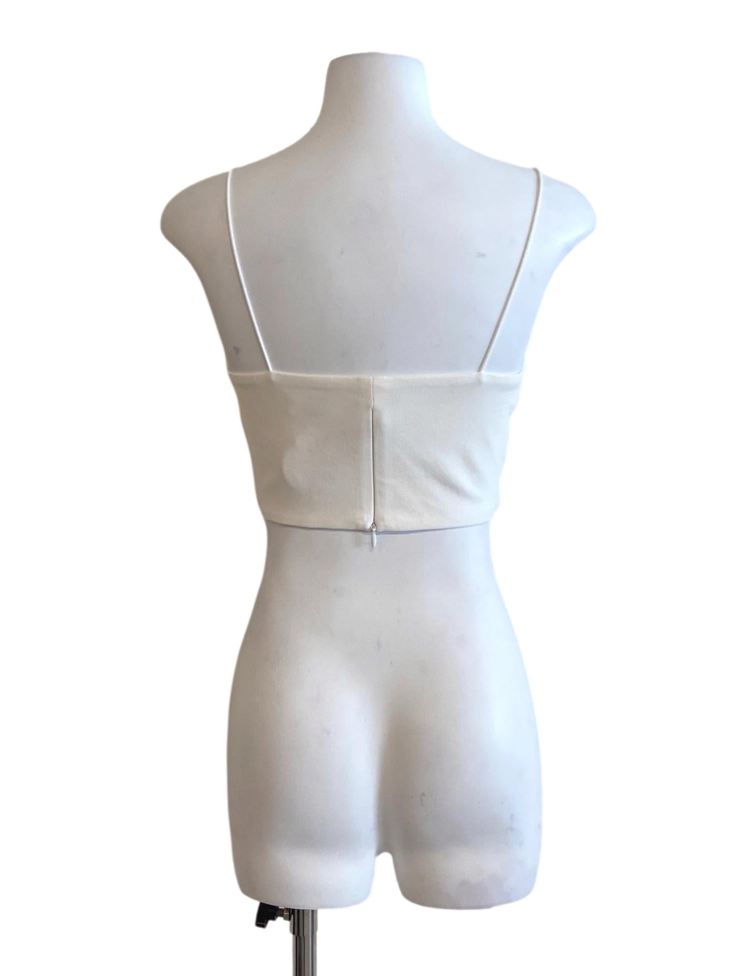 White Spaghetti Straps Crop Top