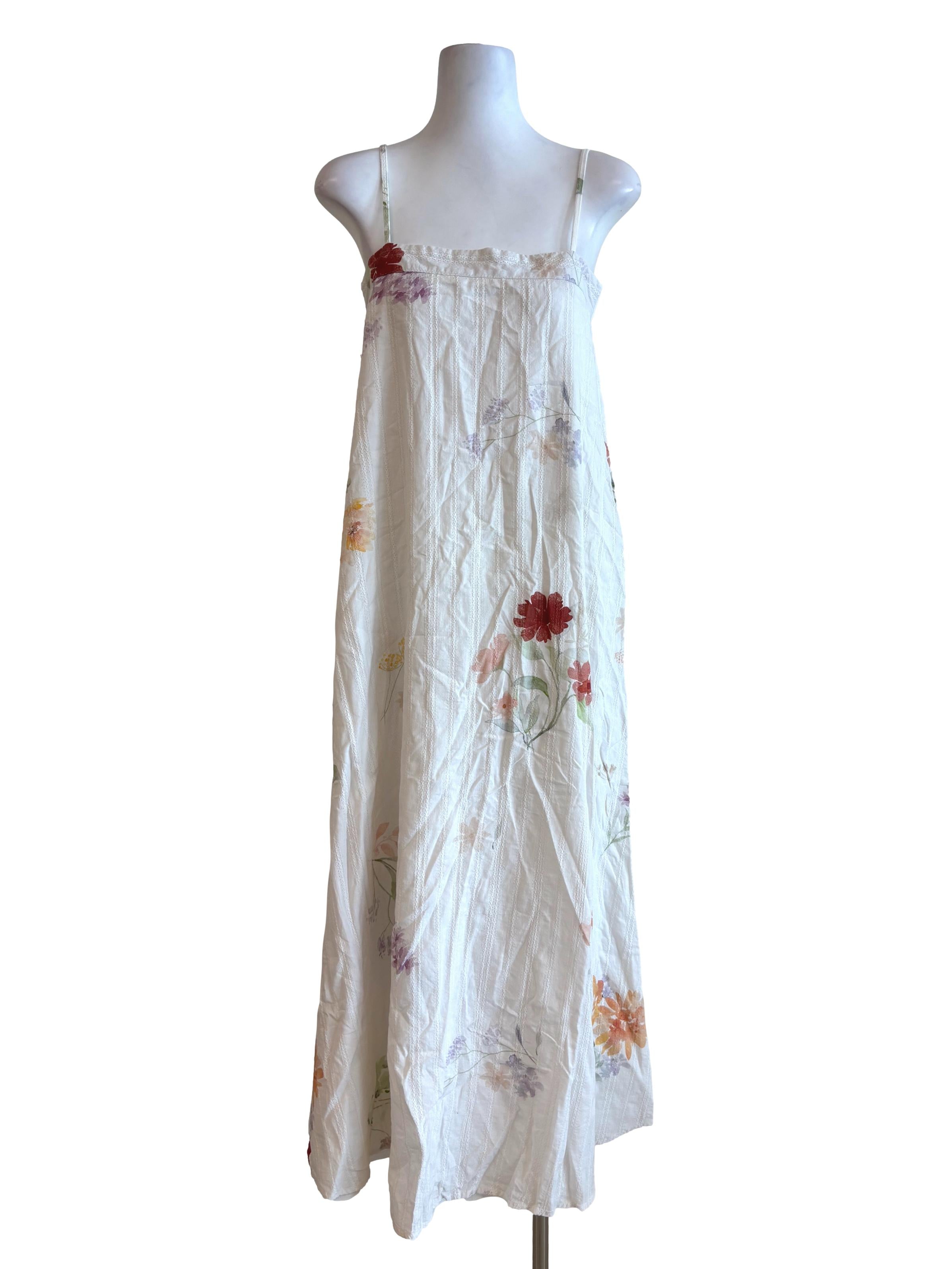 Powder White Floral Camisole Dress