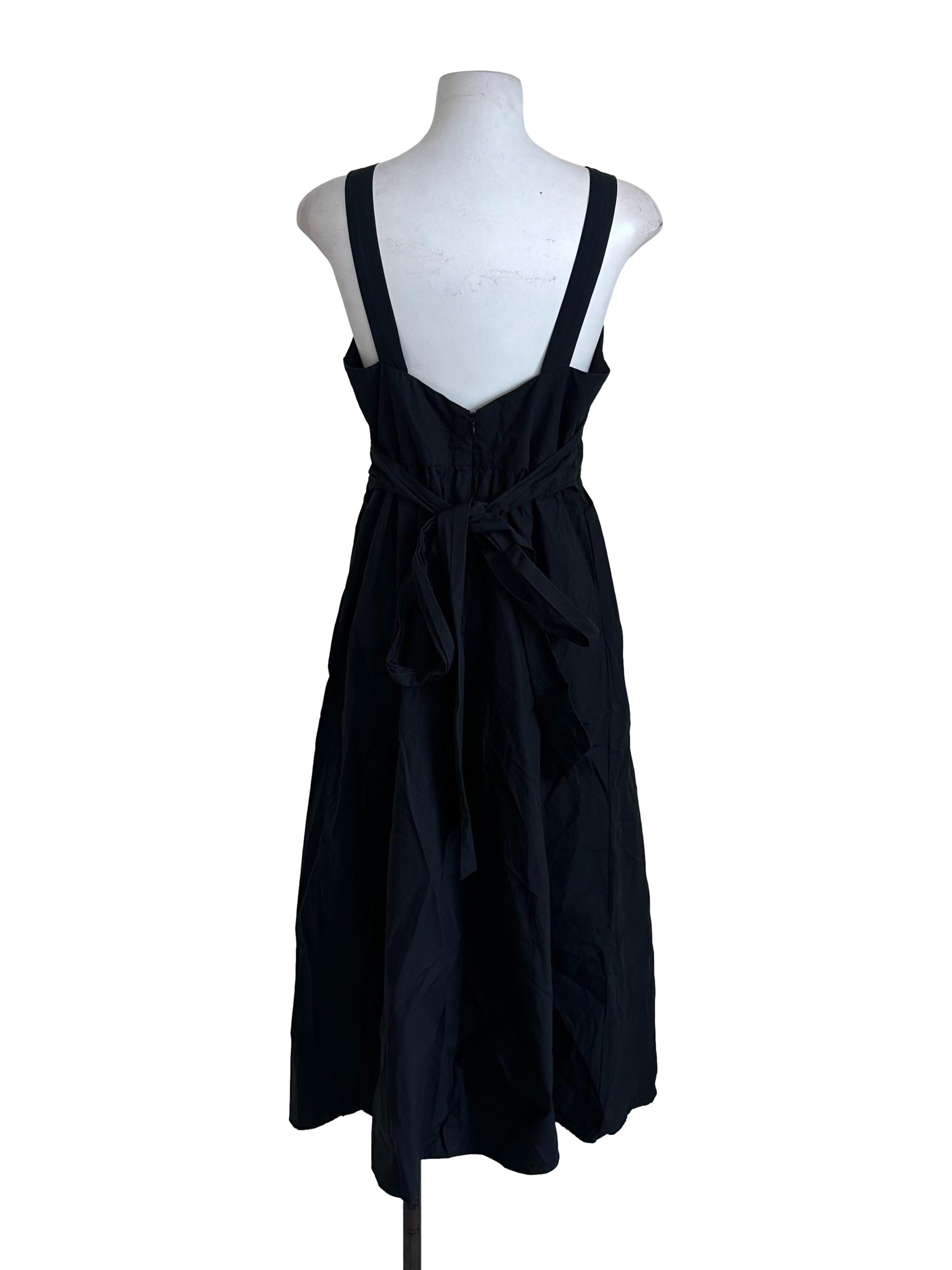 Charcoal Black V Neck Strap Dress
