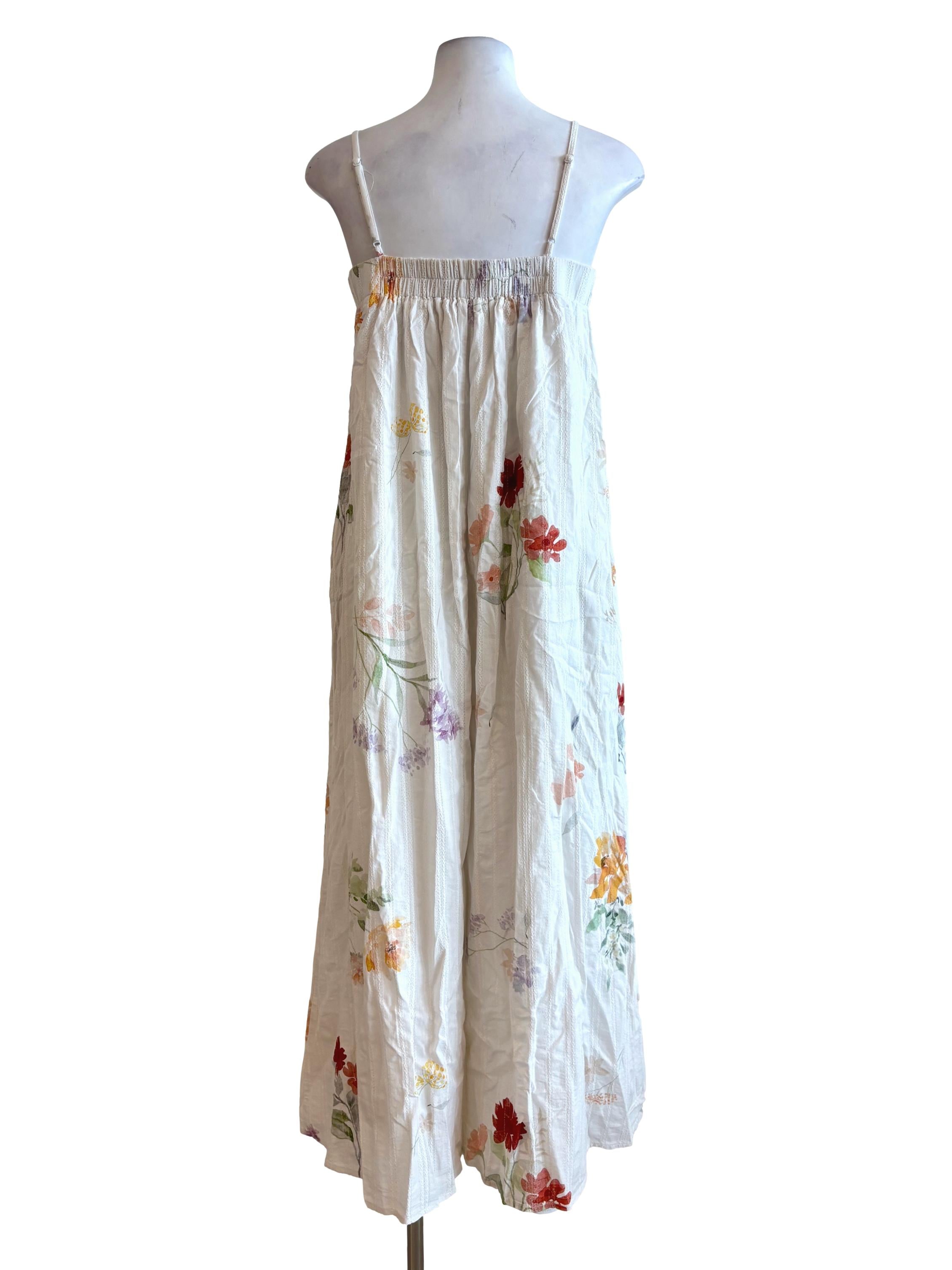 Powder White Floral Camisole Dress