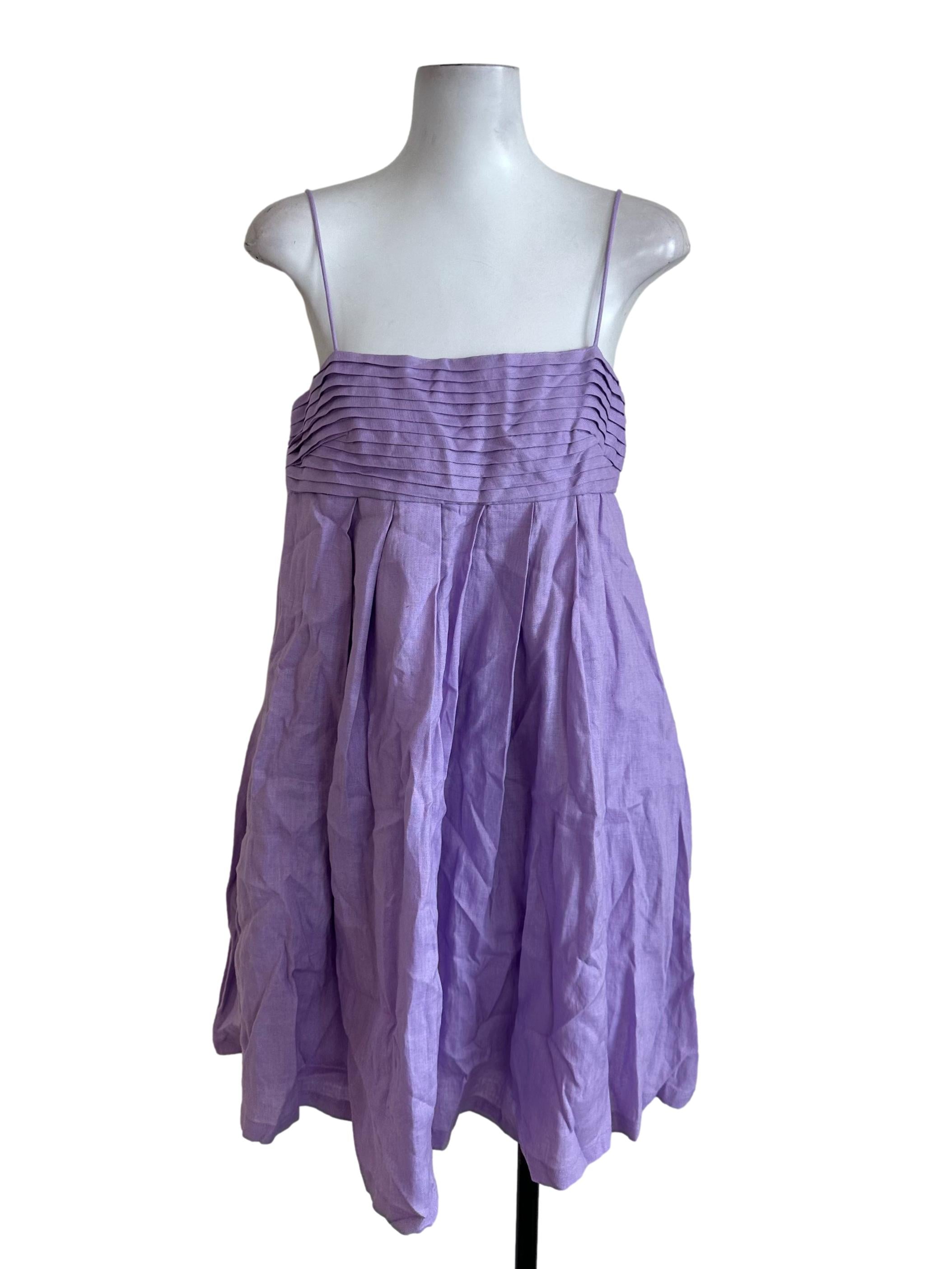 Lavender Purple Pleated Babydoll Dress