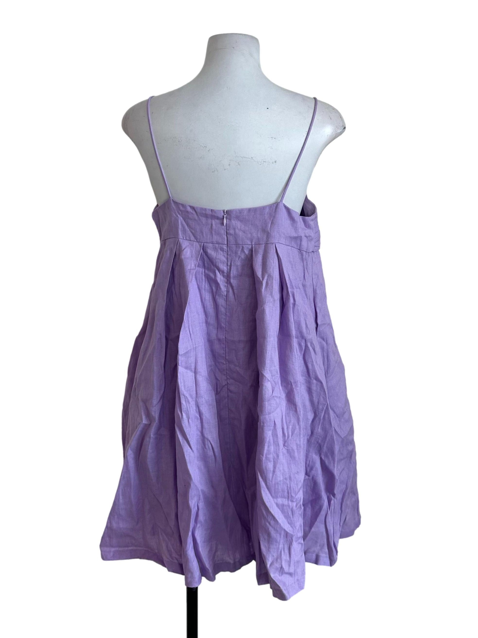 Lavender Purple Pleated Babydoll Dress