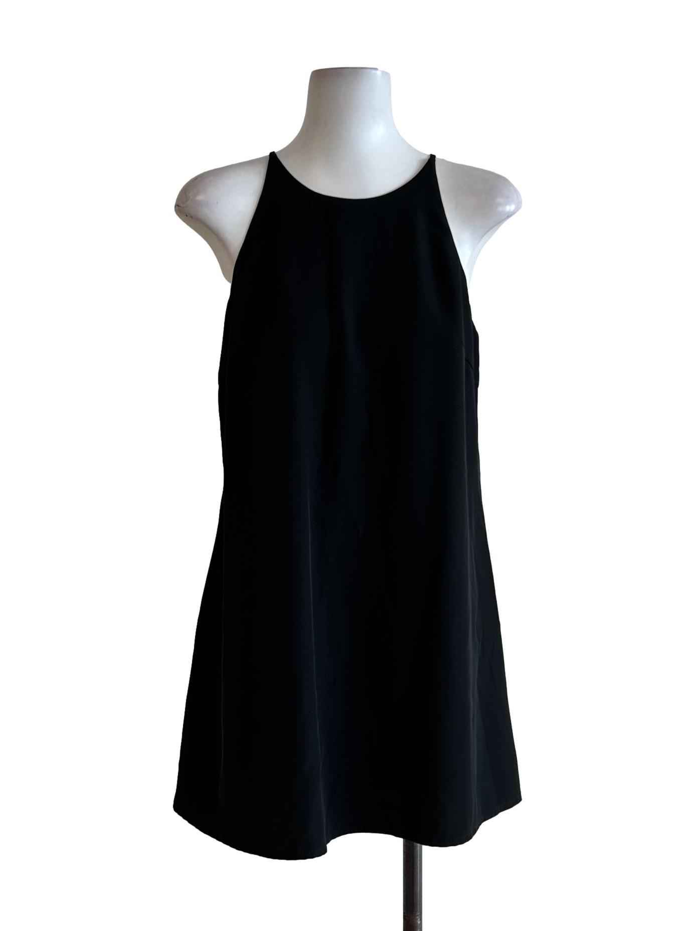 Black Satin Mini Dress