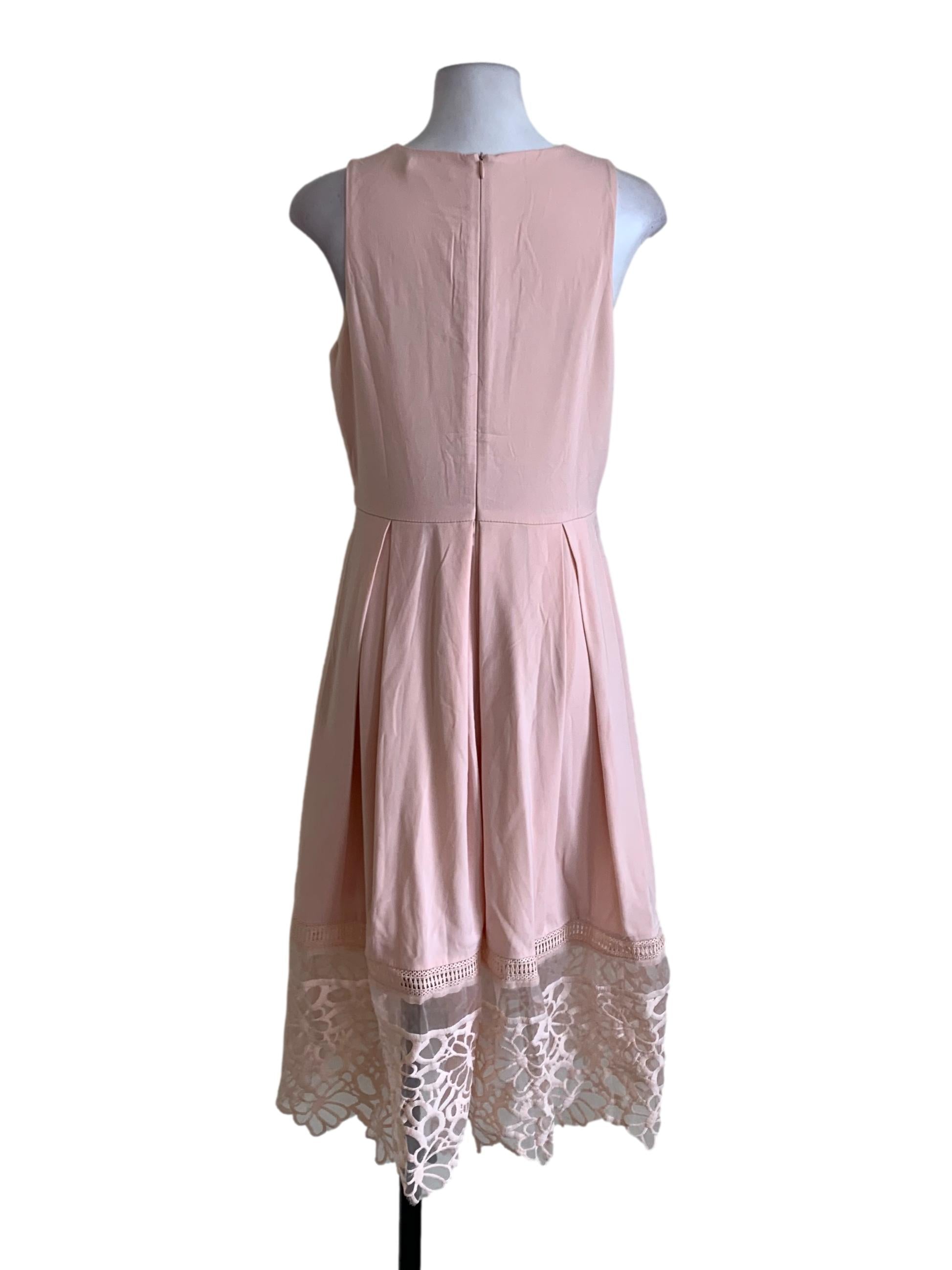 Blush Pink Bateau Neckline A-Line Dress