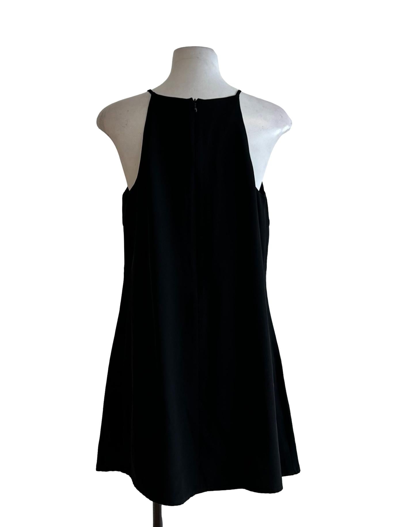 Black Satin Mini Dress