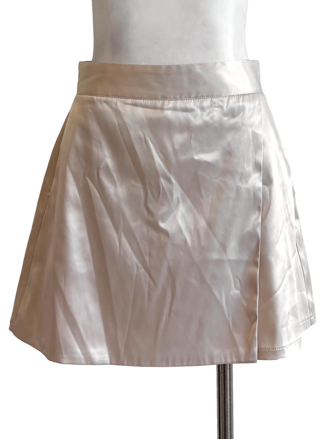 Almond Satin Mini Skirt