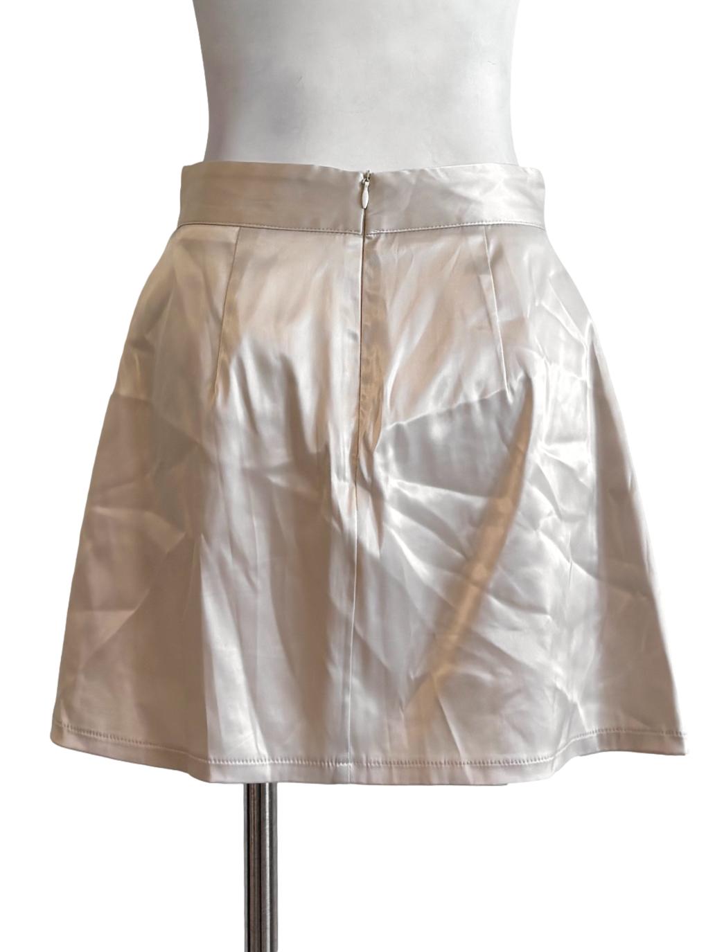 Almond Satin Mini Skirt