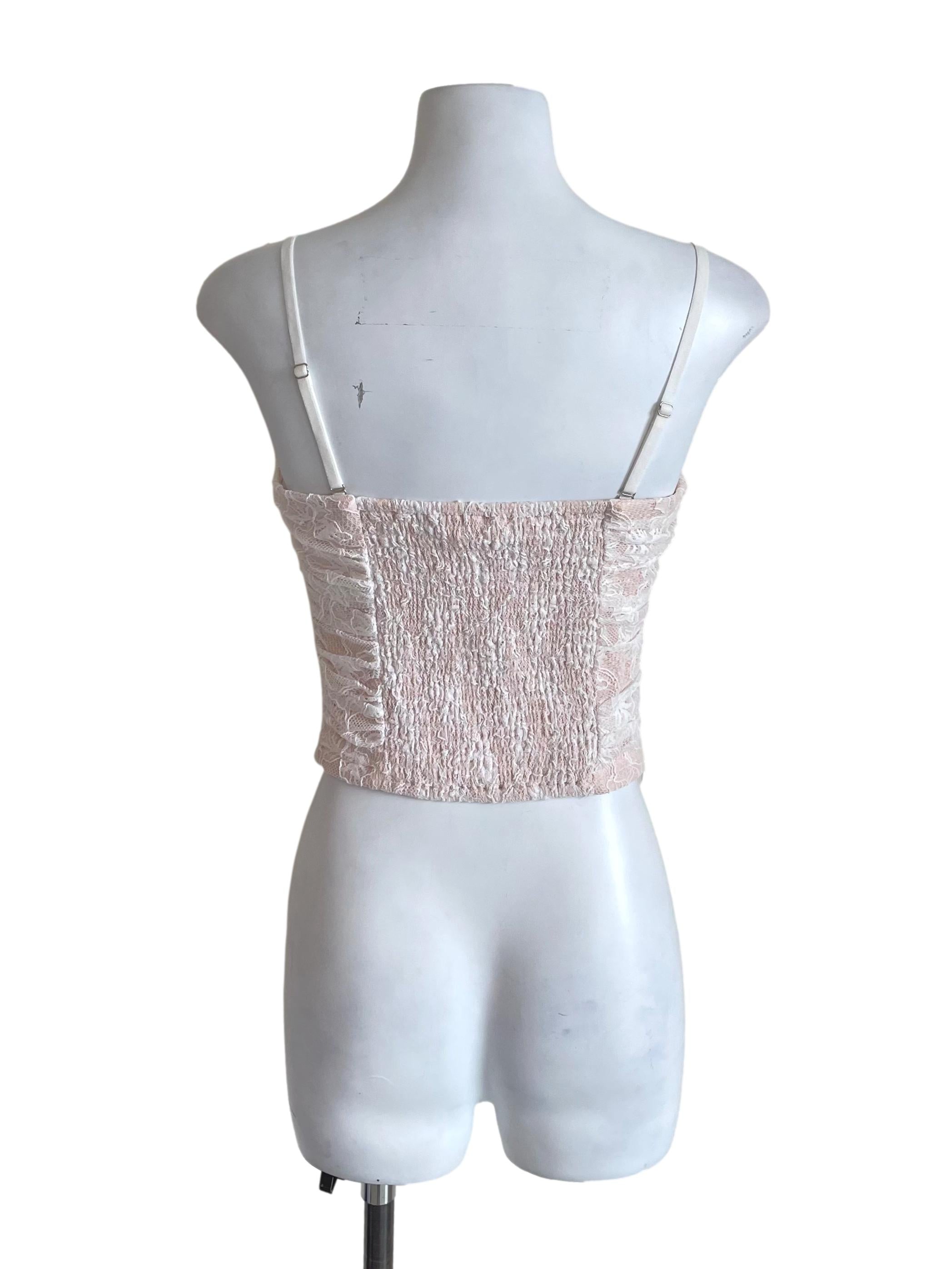 White Draped Lace Sweetheart Camisole