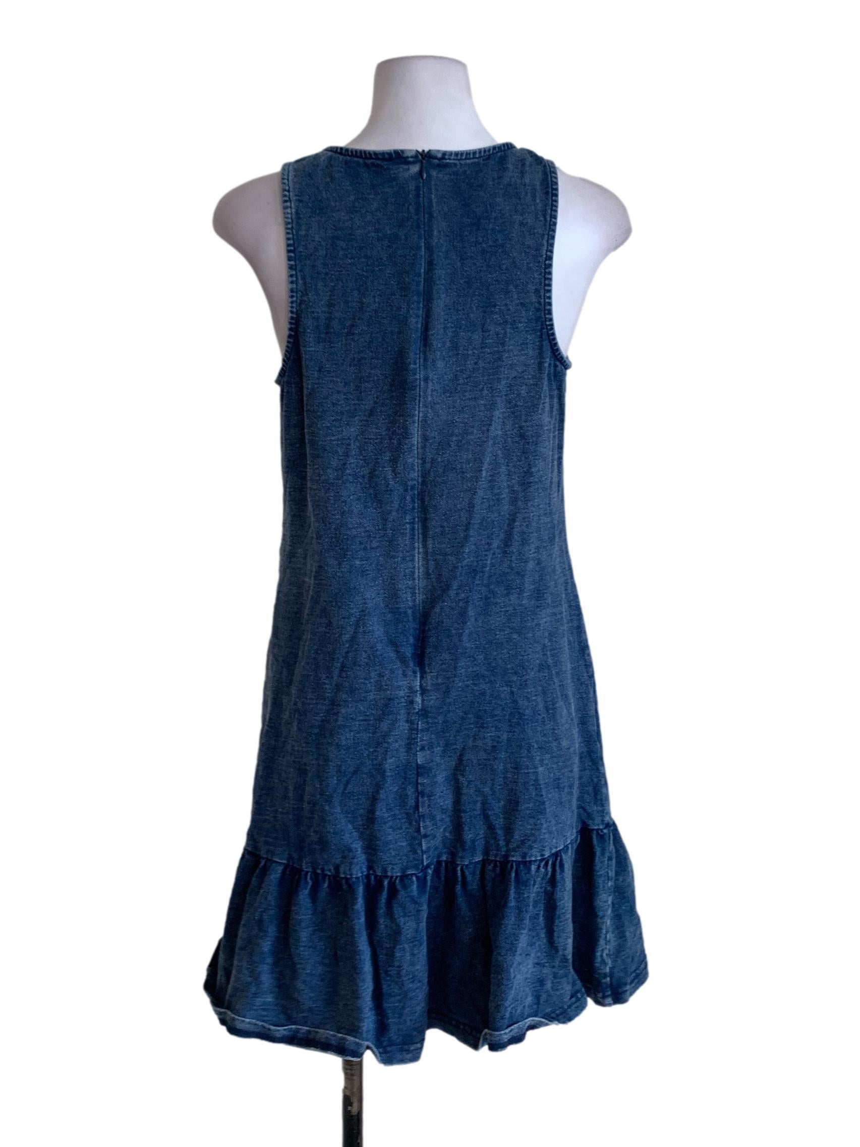 Blue Bateau Neckline Drop Waist Dress