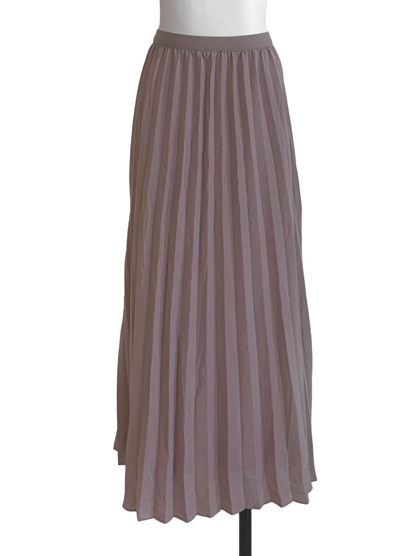Heather Purple  Pleated Long Skirt