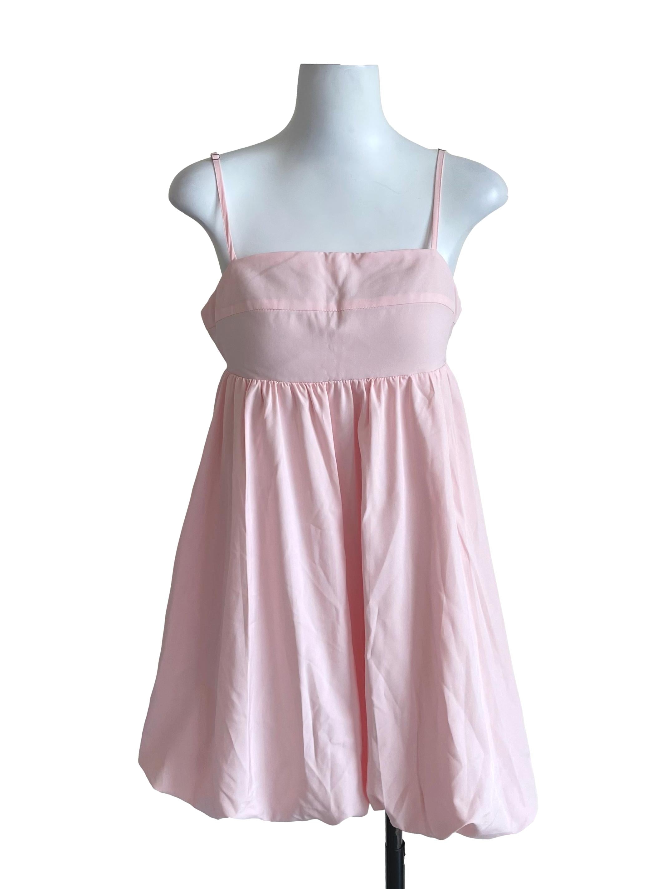 Pastel Pink Bud Babydoll Dress